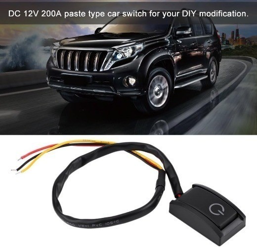 DIY Push Button Switch, DC 12V 200A Off/On Modification Paste Type for Fog Drivi