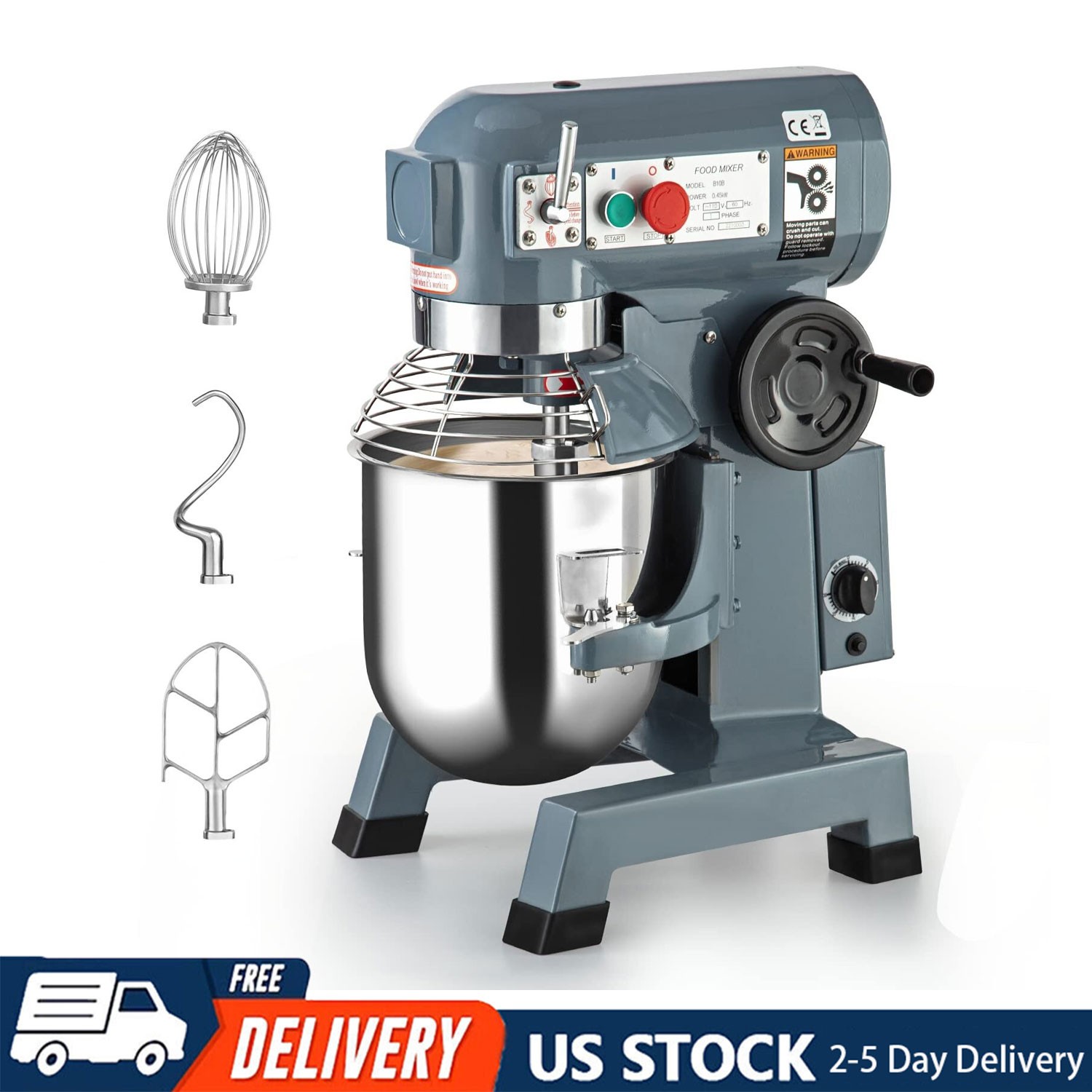 600W 110V Commercial Food Mixer 15Qt 3 Speed Stand Mixer for Commercial Kitchen