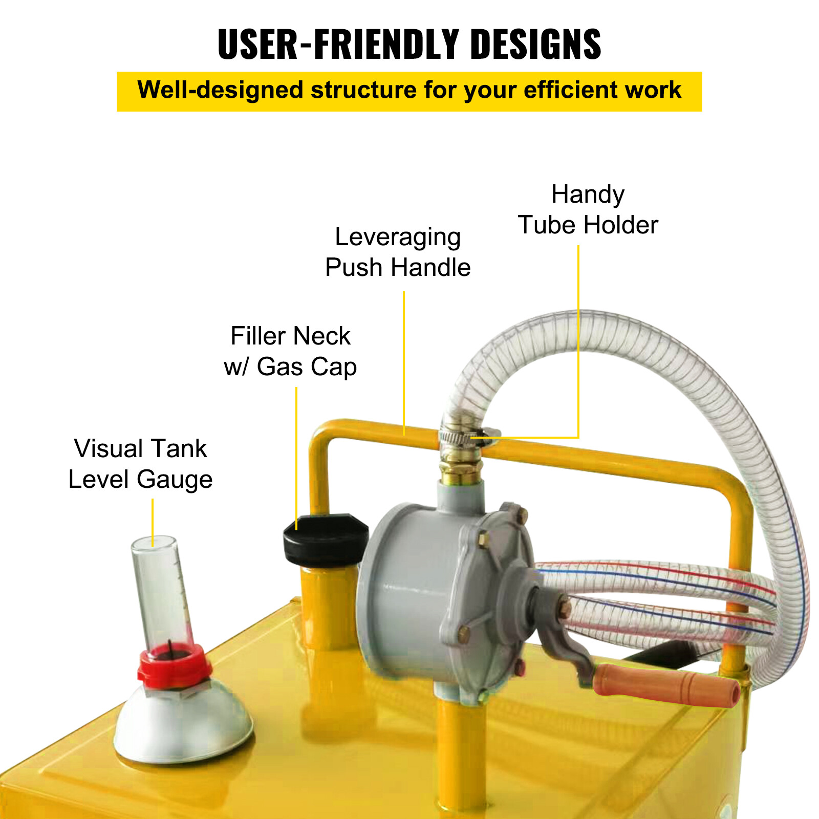 30 Gallon Fuel Caddy Fuel Storage Tank 4 Wheels with Manuel Pump, Yellow