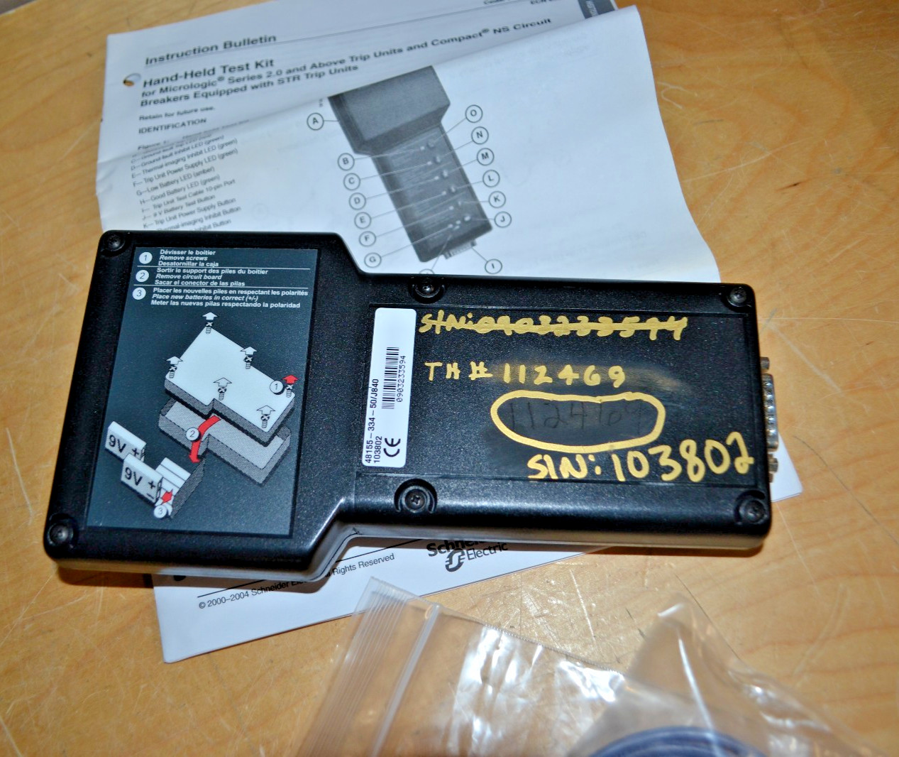 Square D Schneider Electric ~ S33594 Hand Held Breaker Test Kit, HHTK ~ Complete