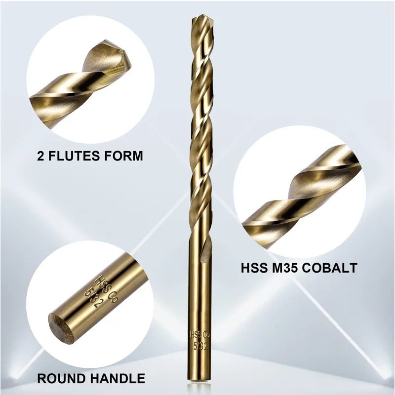 Cobalt Jobber Twist Drill Bit Sets For Drilling Stainless Steels & Hard Metals