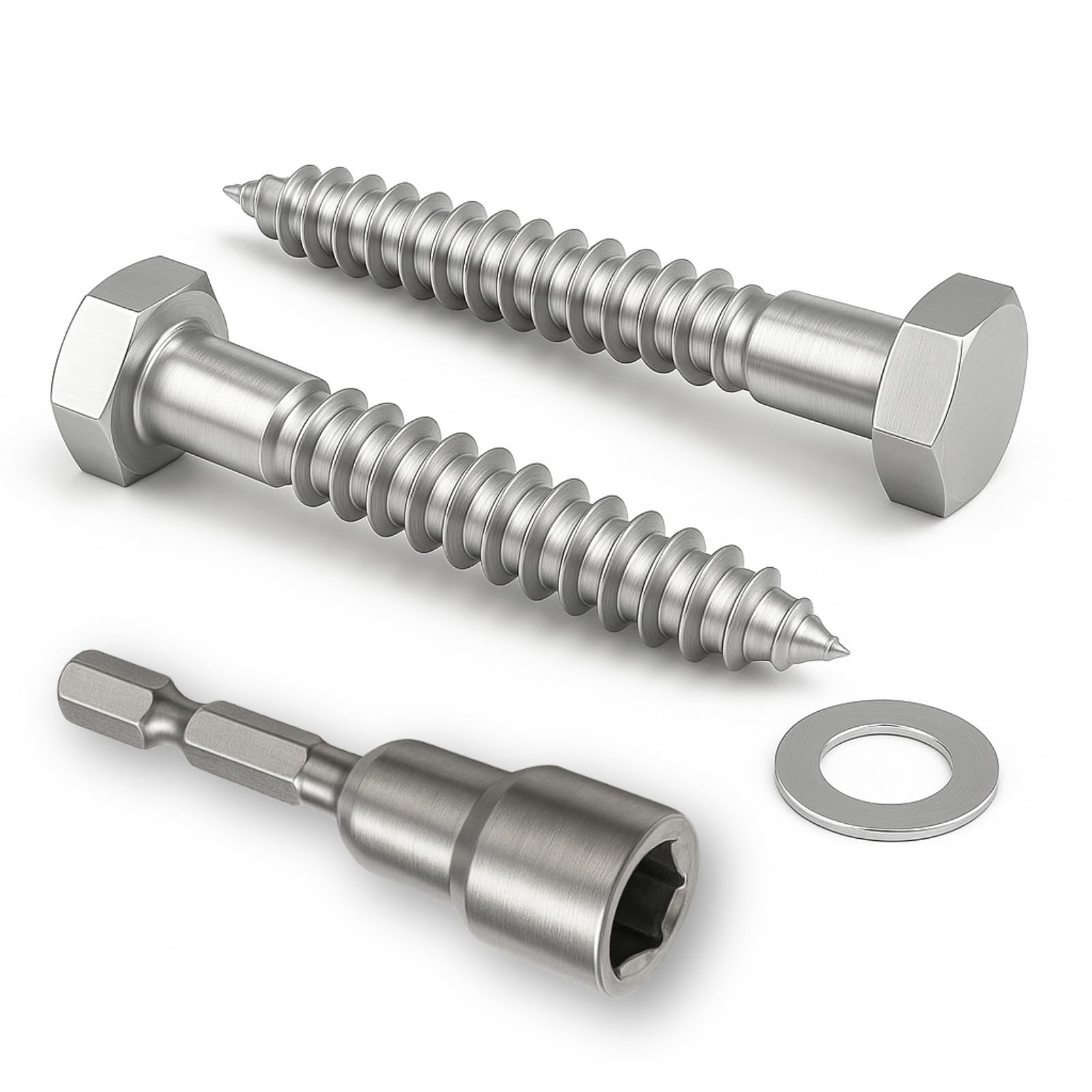 1/2 x 1-1/2 Lag Bolts, 10 PCs Heavy Duty 304 Stainless Steel Wood Lag Screws …