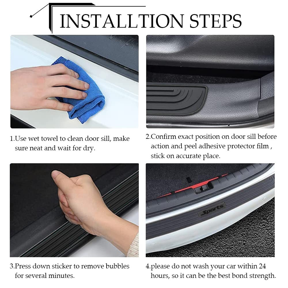 Car Rear Bumper Protector, 35.4 * 2.7 Inches Car Rear Bumper Guard Strip