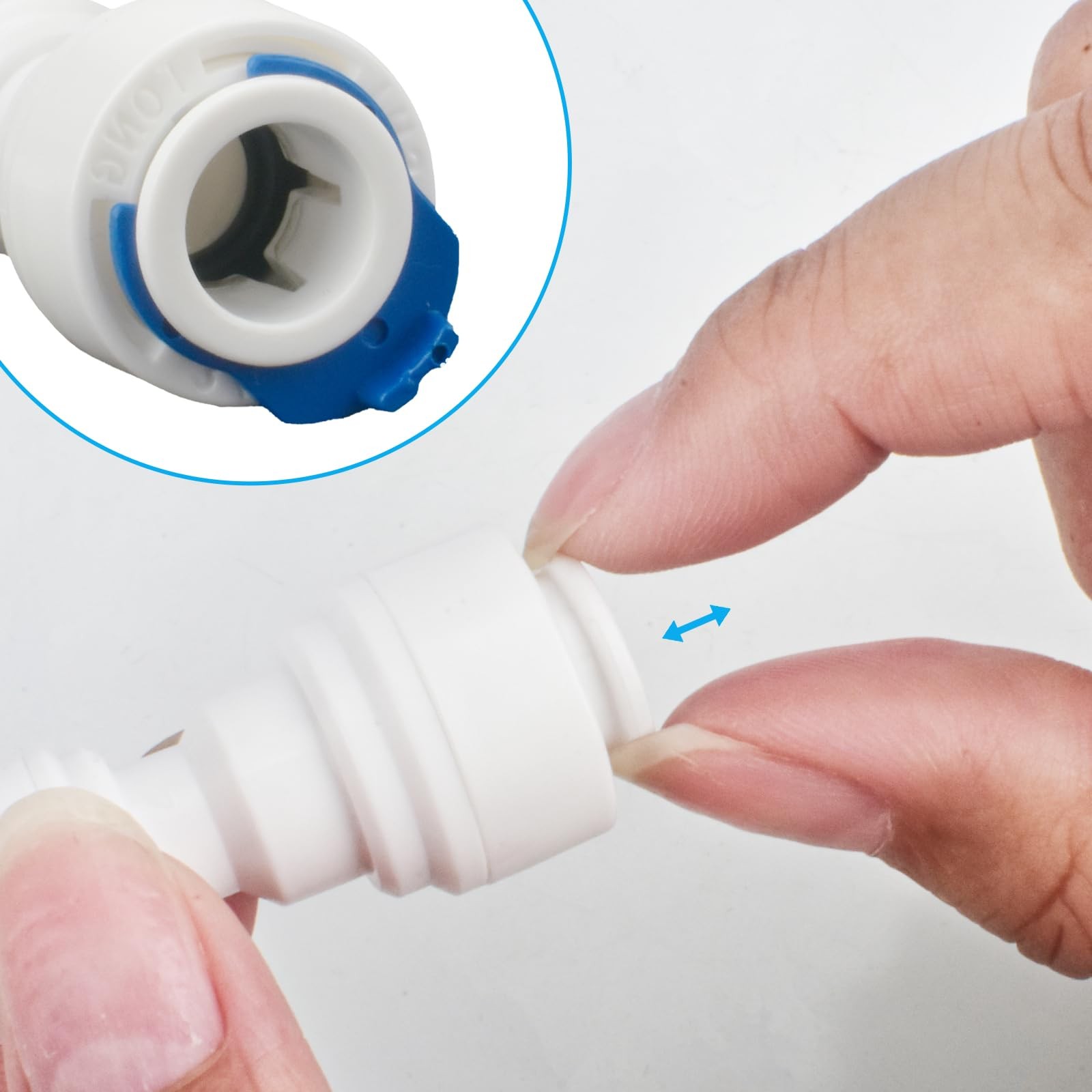 6 PCS Quick Connect Fittings 1/4″ to 3/8″ Tube OD 1/4 inch 3/8 inch, White