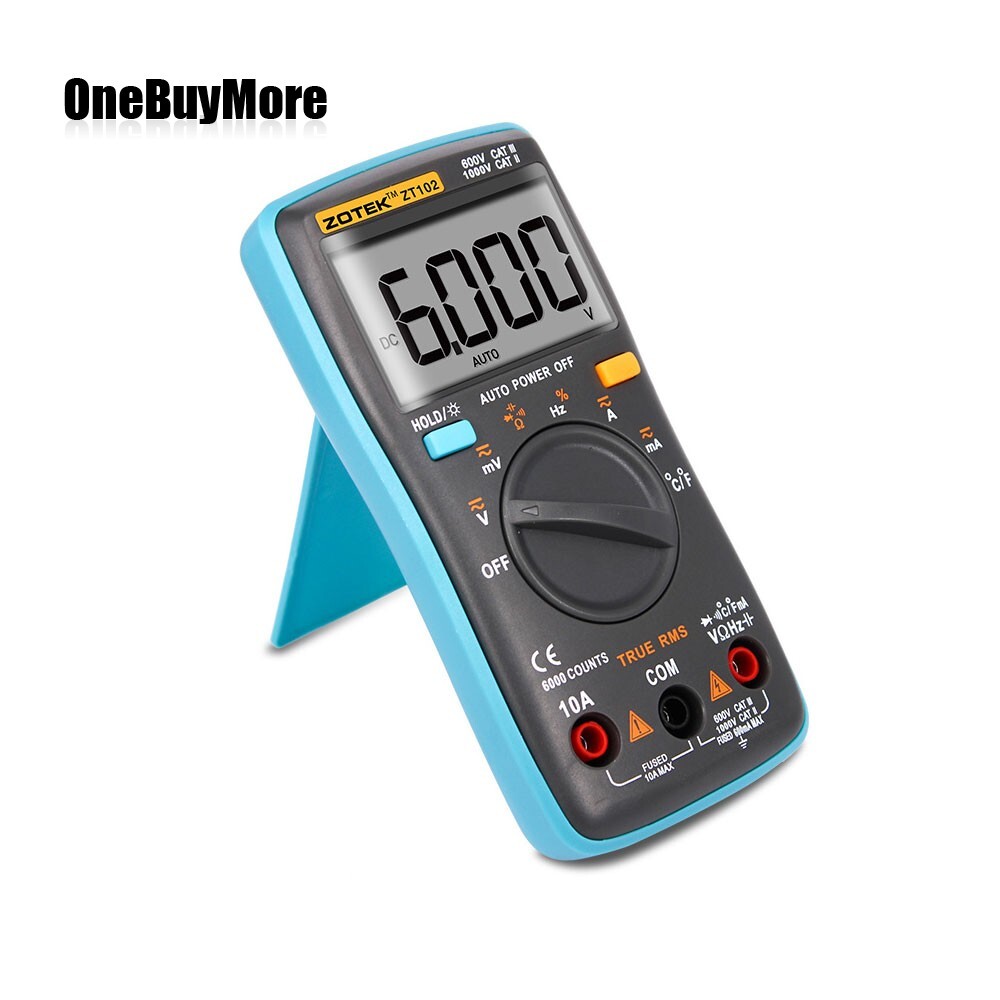 ZOTEK ZT102 Digital Multimeter Tester 600V CAT III & 1000V CAT II 6000 Counts