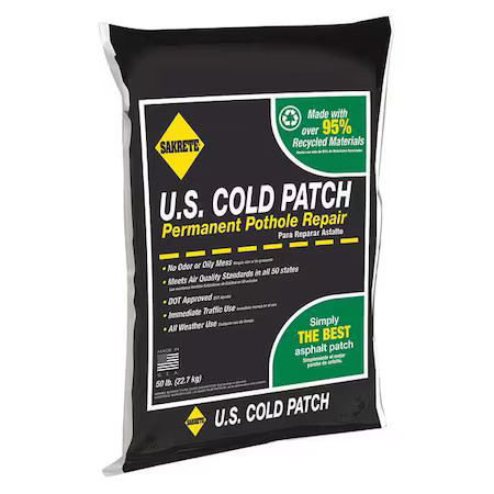 Sakrete 60450007 Us Cold Patch Permanent Pothole Repair, 50 Lb Bag, Recycled