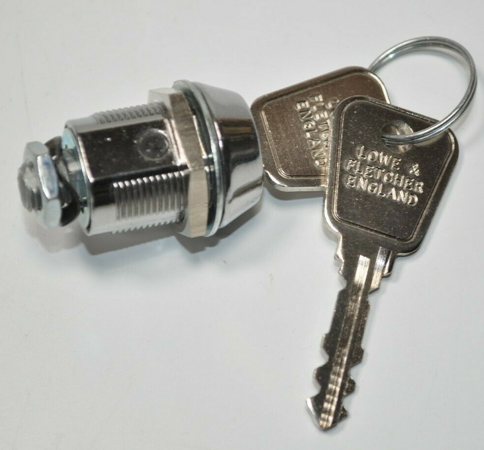 NEW Lowe & Fletcher Cam Lock Housing w/ 2 Keys 16/19mm Body 20mm Housing Length