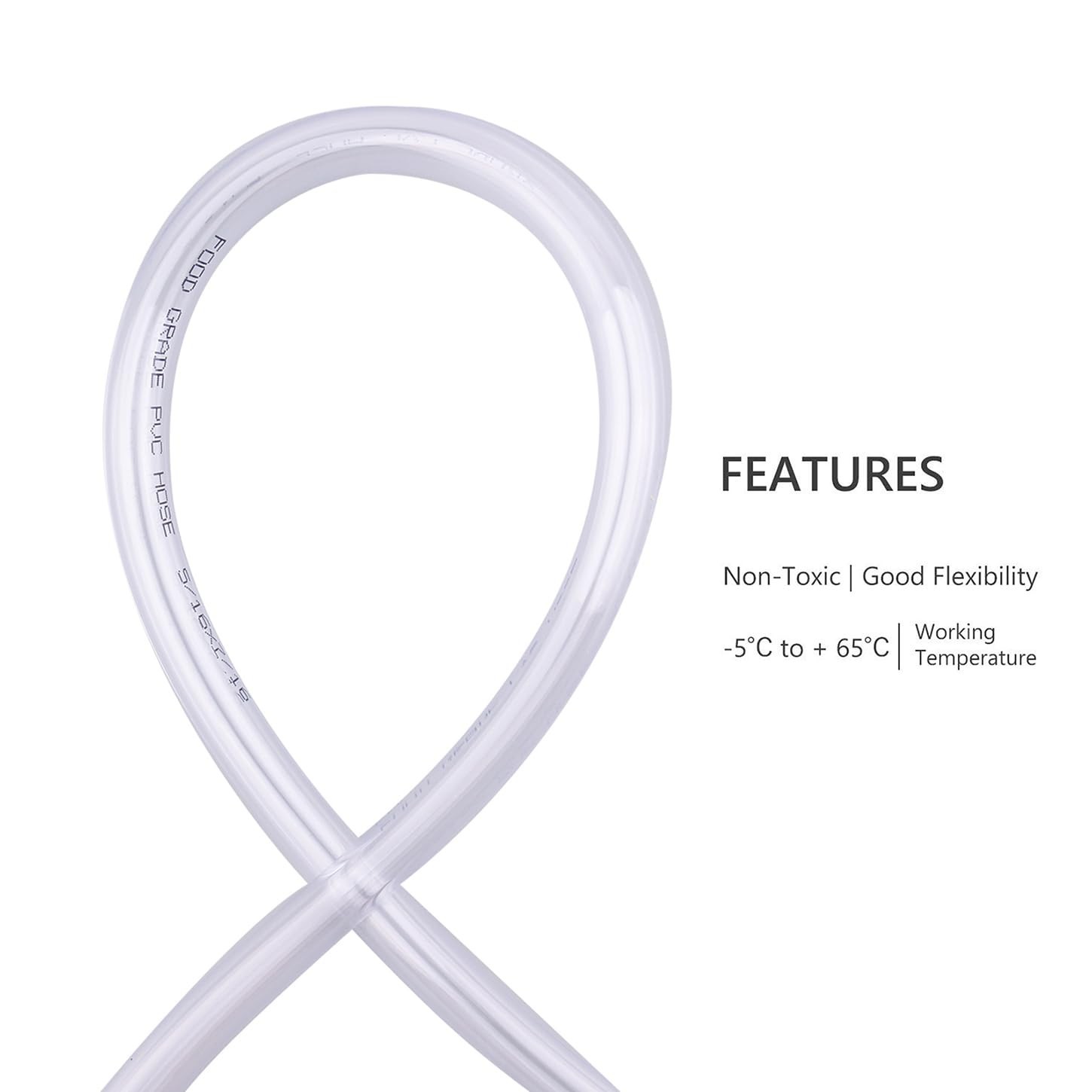 Durable Food-Grade PVC Tubing – 10 Feet 5/16″ID x 7/16″OD for Beverages