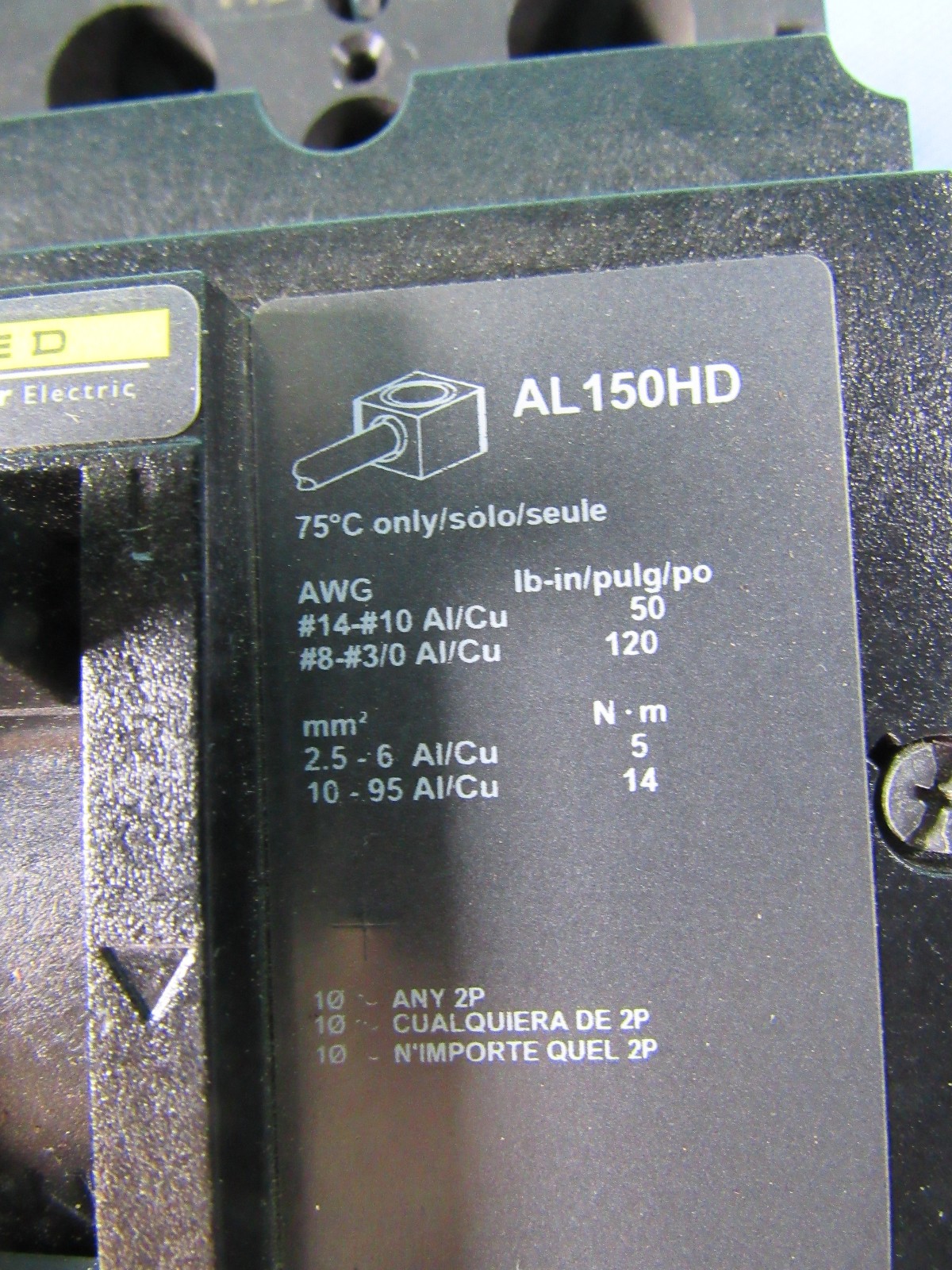 Square D Powerpact HJ 050 Circuit Breaker HJL36050M72 50A Trip 600V 3P 50 Amp
