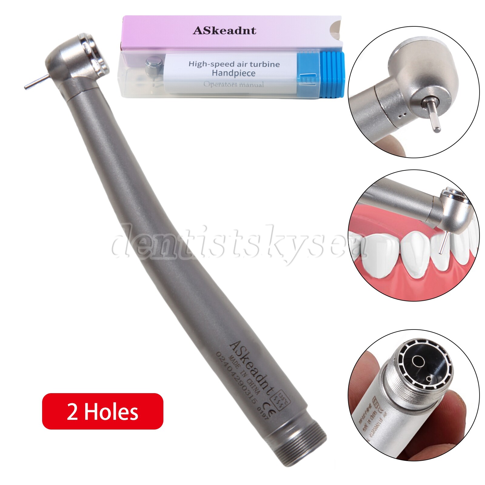 Dental 1:5 LED FIber Optic Contra Angle Handpiece/High Speed Turbine 2/4H ADA4