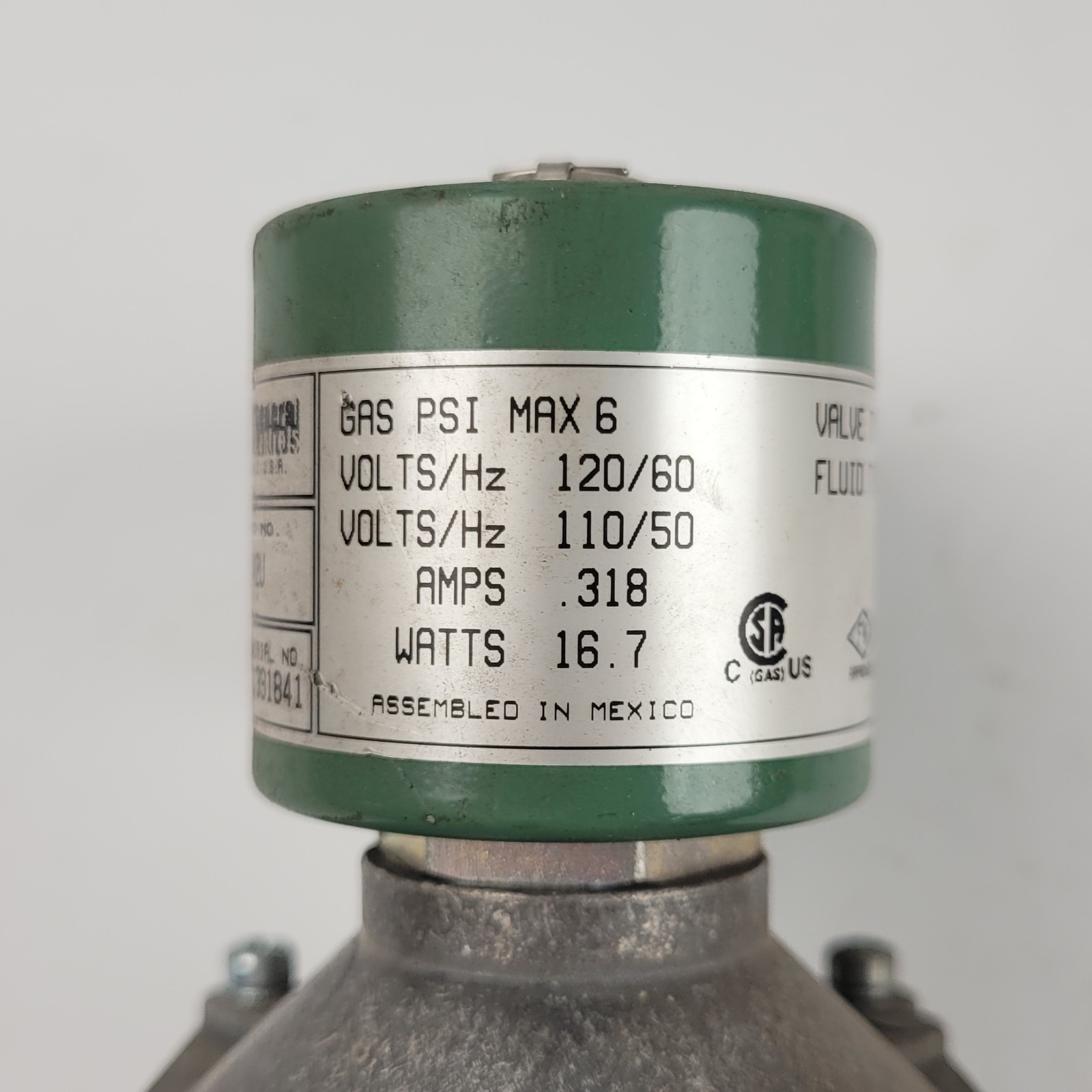 ASCO K3A542U Solenoid Gas Valve, 2 Way, 1/2″ NPT, 120V, 6 PSI Max – NEW