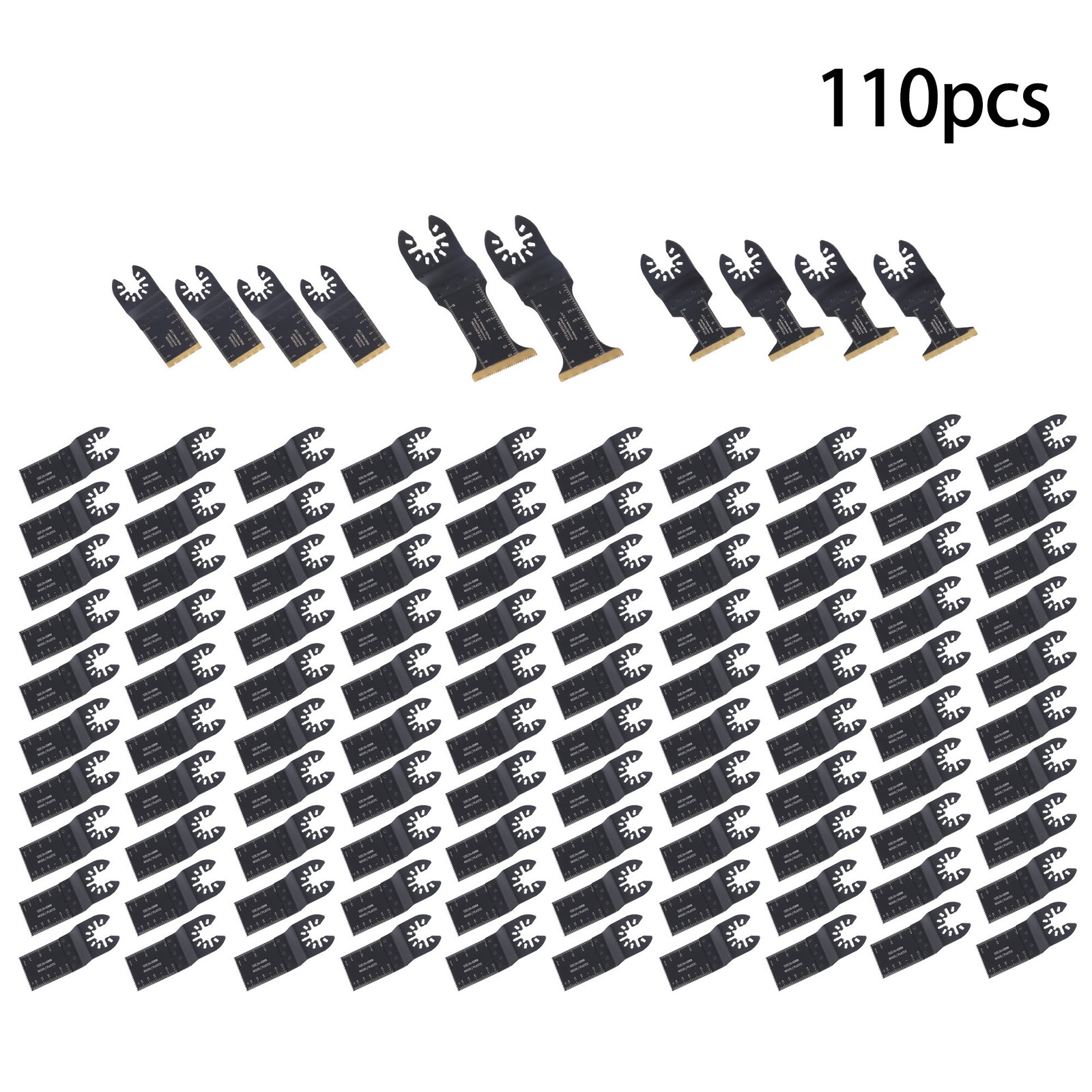110 Pcs & 4 Types Oscillating Saw Blades Multi Tool Blades Kits for Metal, Wood