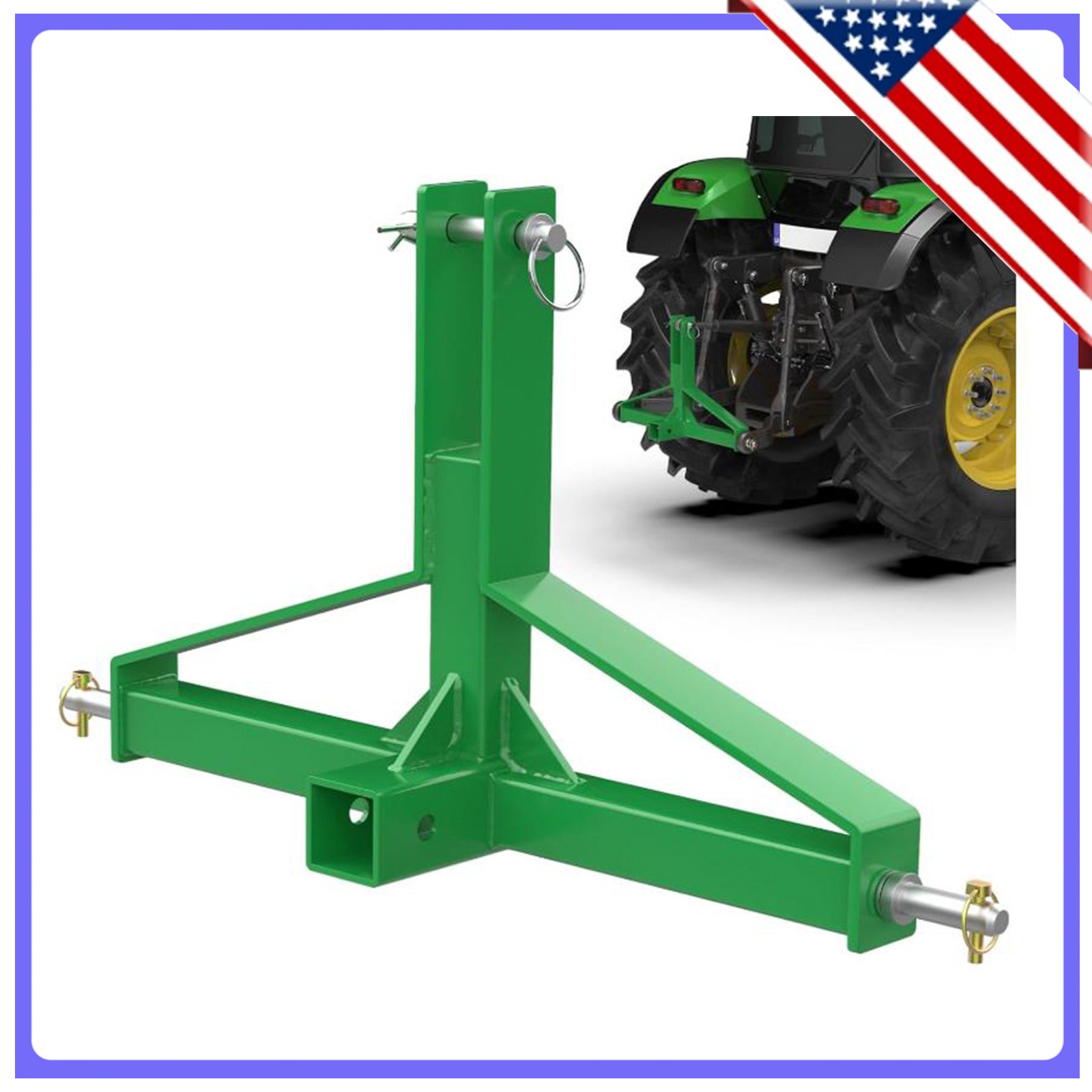 3 Point Hitch Receiver with 2″ Receiver for Category 1 Tractor for John Deere BX