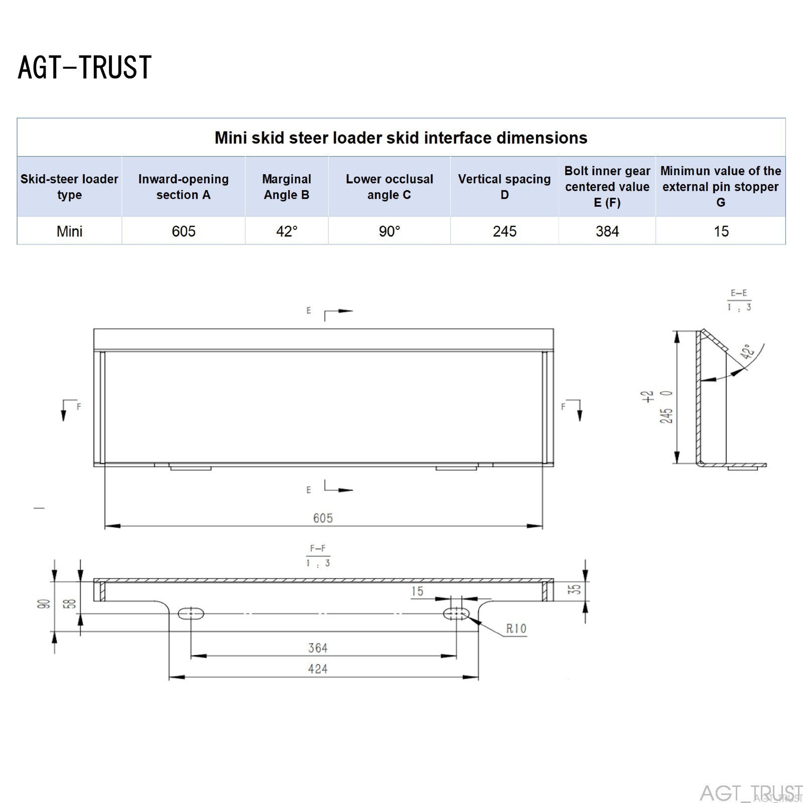 AGROTK 12″ Hydraulic Auger Attachment For AGT Mini Skid Steer|M-AG