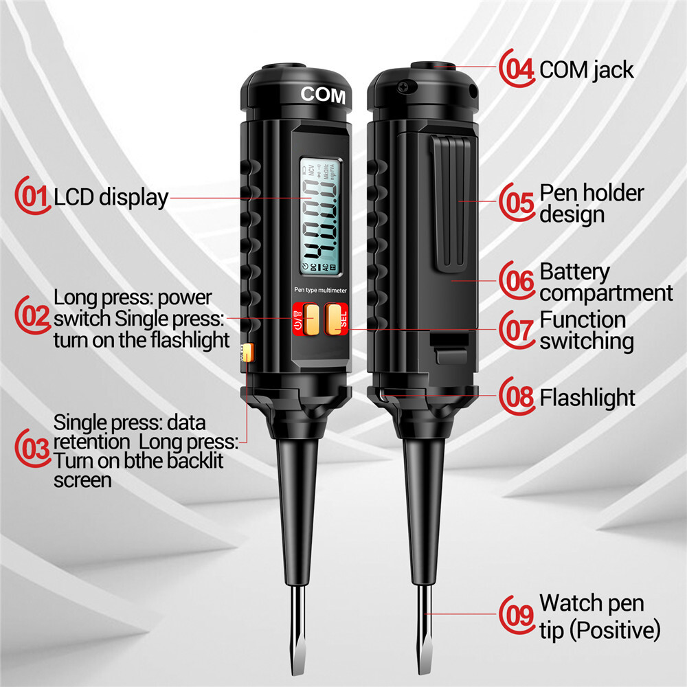 ANENG A3010 4000 Counts Pen Multimeter Backlight Multi Meter Digital Tester