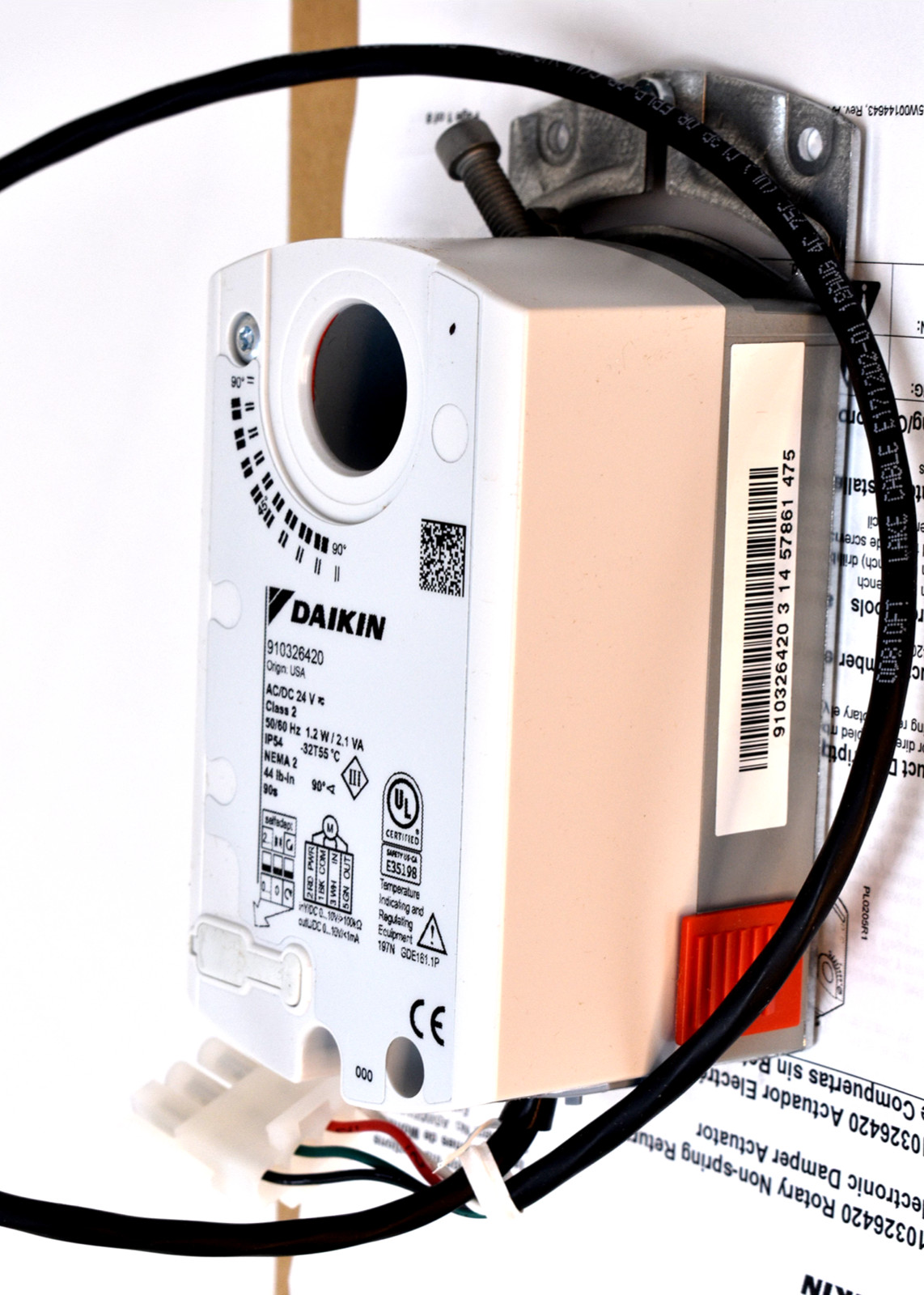 Daikin 910326420 Rotary Damper Electronic Actuator, 24V, NSR, 44 in lbs New