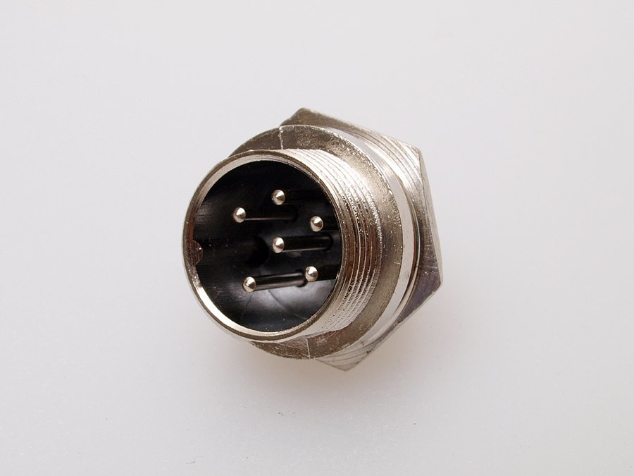 5 PCS 6 Pin Ham & CB Radio MIC Microphone Connector Male Panel Chassis Mount
