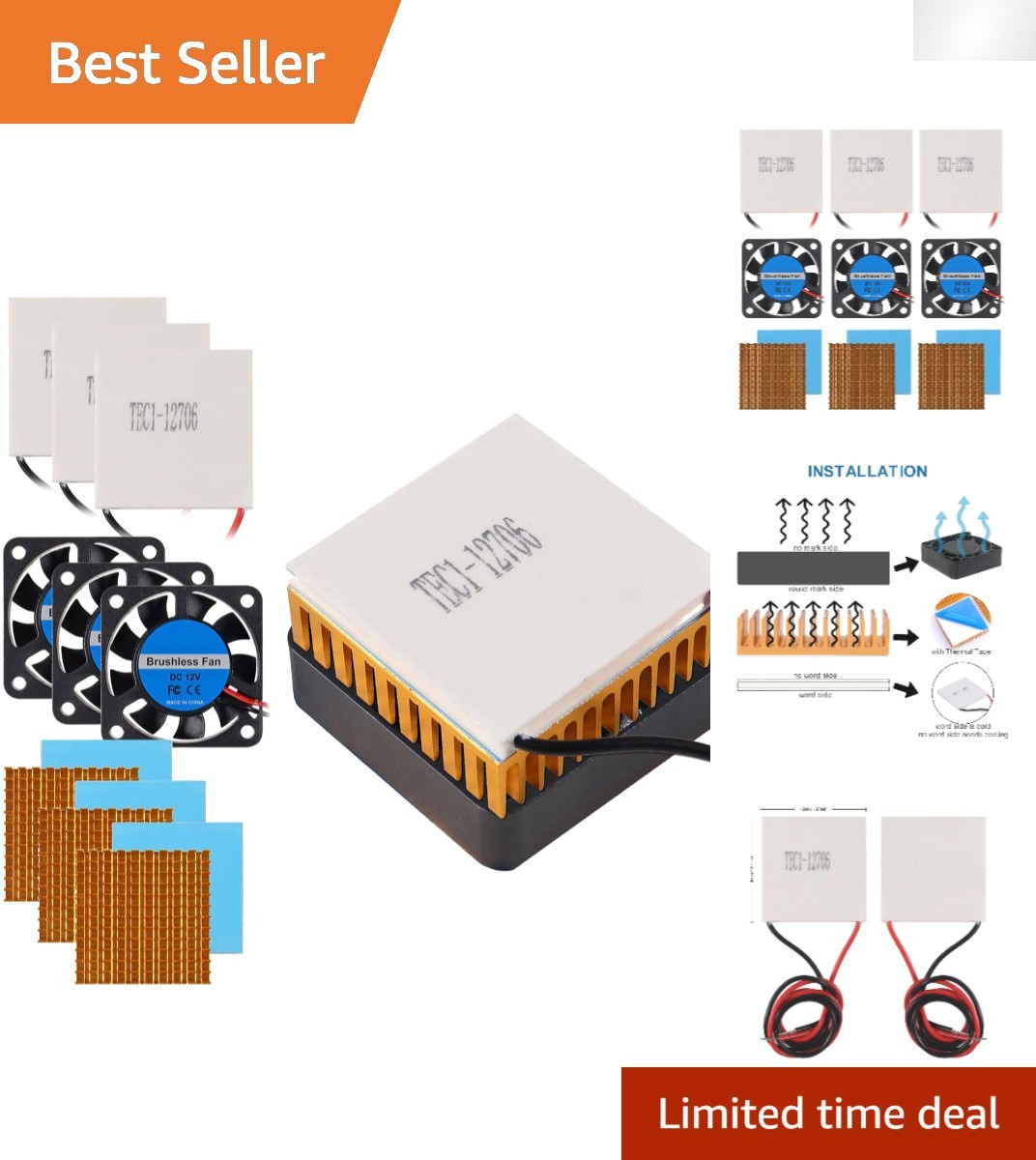 Thermal Cooling Kit – Peltier Plate, 12V Fan & Heatsink for Efficient Cooling