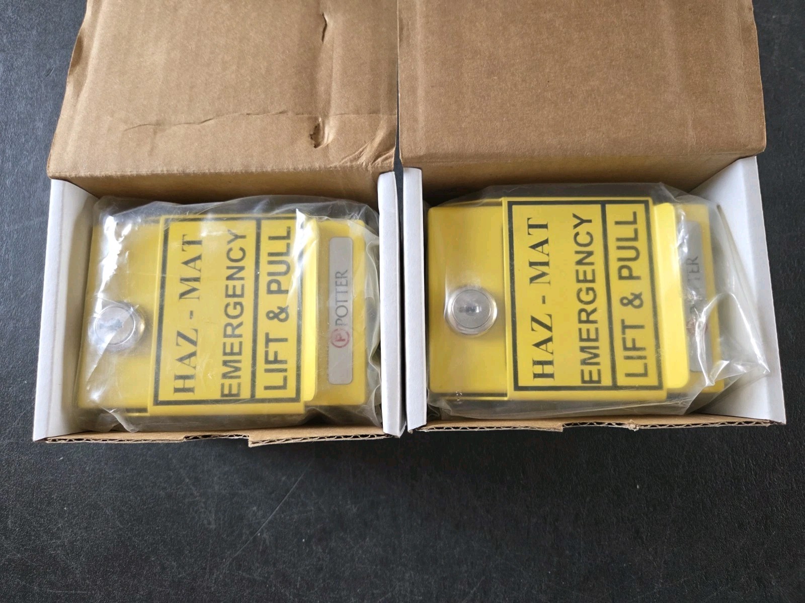 POTTER RMS-1T-WP-LP YELLOW HAZ MAT DUAL ACTION WEATHERPROOF PULL STATION 2 AVAIL