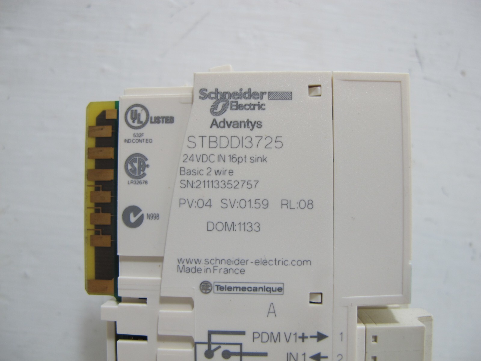 Schneider Electric Advantys STBDDI3725 PLC Input Module STB DDI3725 16 PT IN