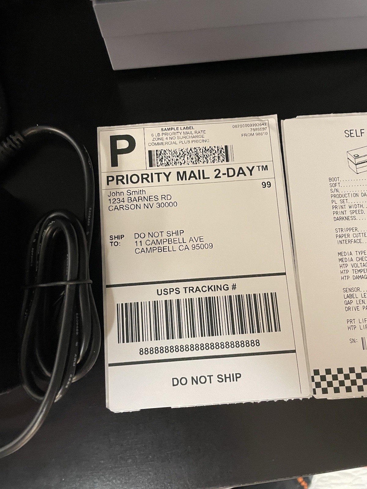 Rollo X1038 Label Printer Direct Thermal High Speed Printer Includes Cords