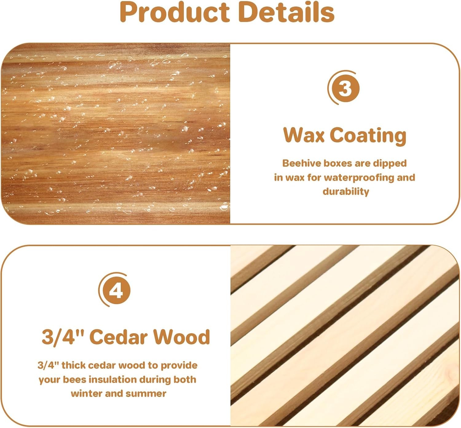 10 Frame Bee Hive Kit with Beeswax Coating, 2 Deep & 1 Medium Box for Beginners