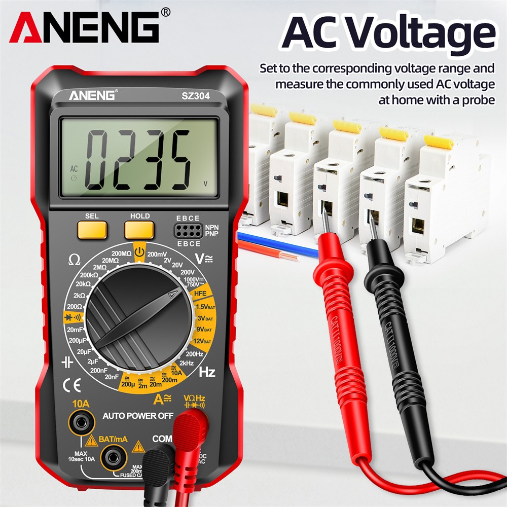 Digital Multimeter Voltmeter AC DC Volt Meter Ohmmeter Auto Range Tester US
