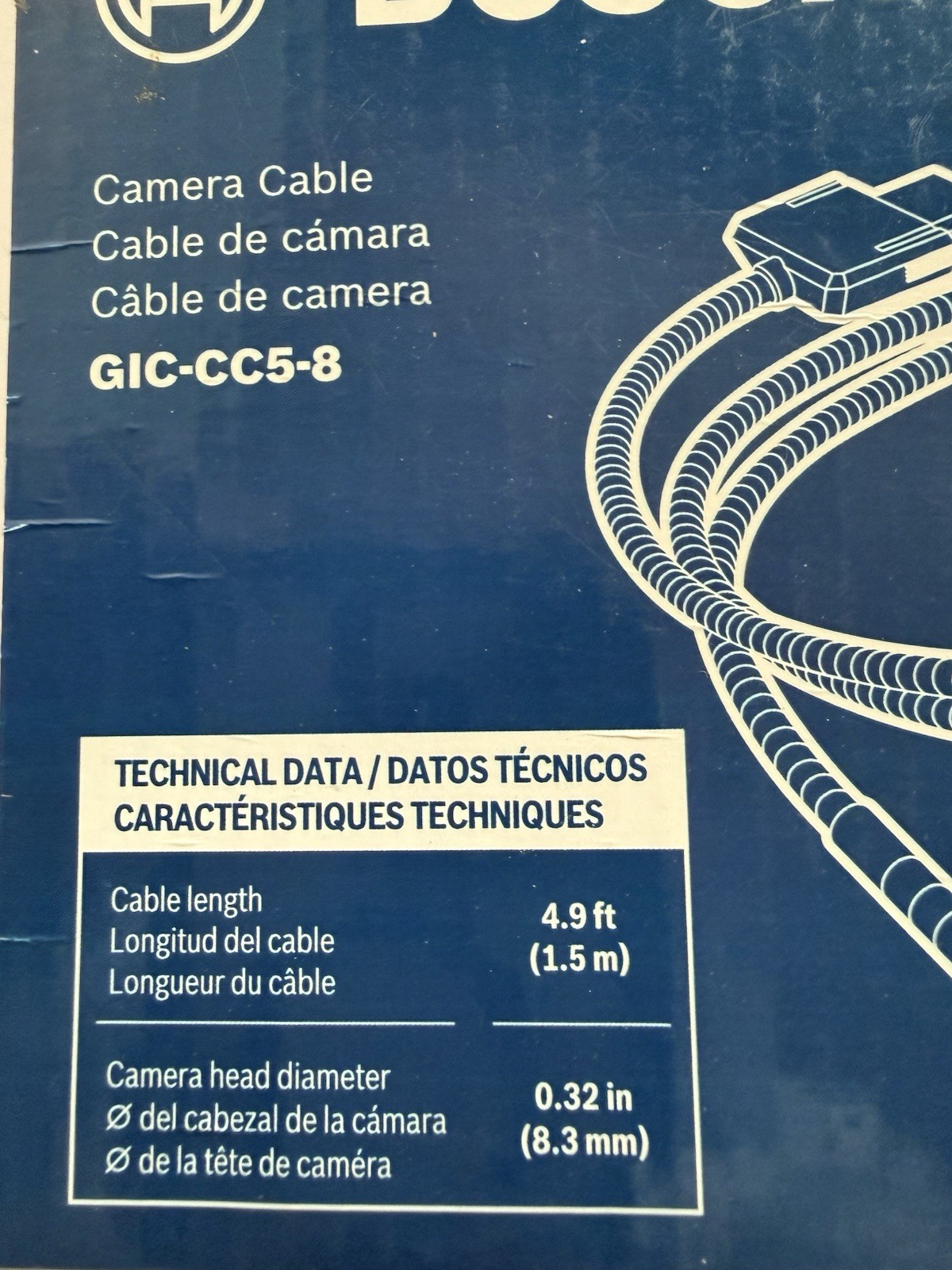 Bosch GIC-CC5-8 Inspection Camera Cable 4.9ft 8.3mm for GIC4-23C GIC5-27C