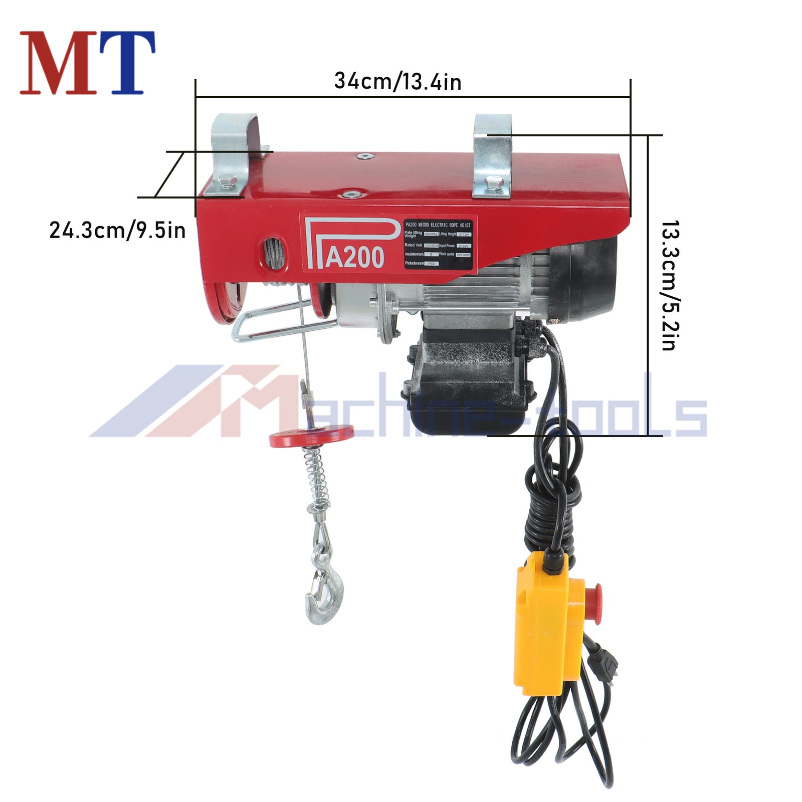 440lbs/200kg Electric Hoist 110V Electric Winch 40ft Lifting Garage Lift Hoist