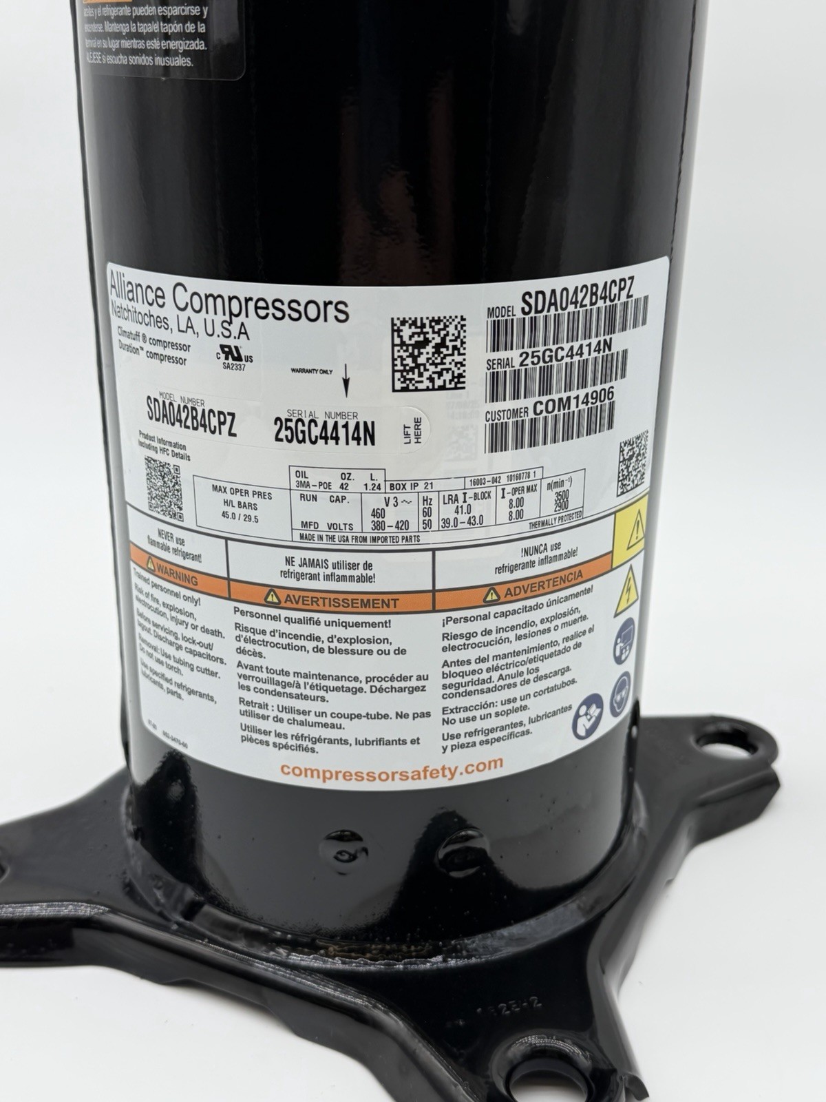 ZP42LXE-TFD-833 3.5 TON R410A 460V 3PH ZP42LXE-TFD-800 ZP42K6E-TFD ZP42K5E-TFD