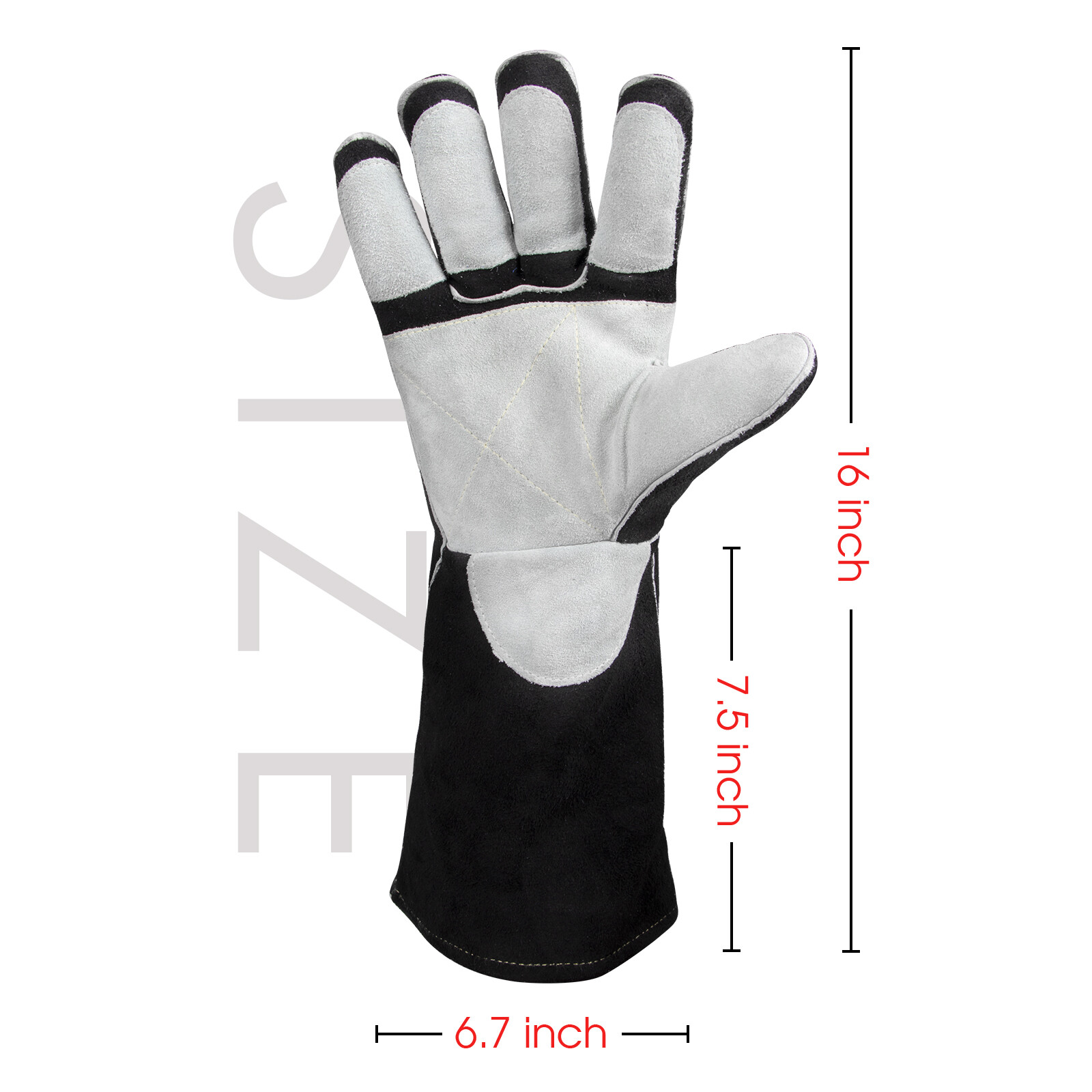 16″ 932℉ Leather Forge MIG Welding Gloves with Kevlar Stitching Heat Resistant