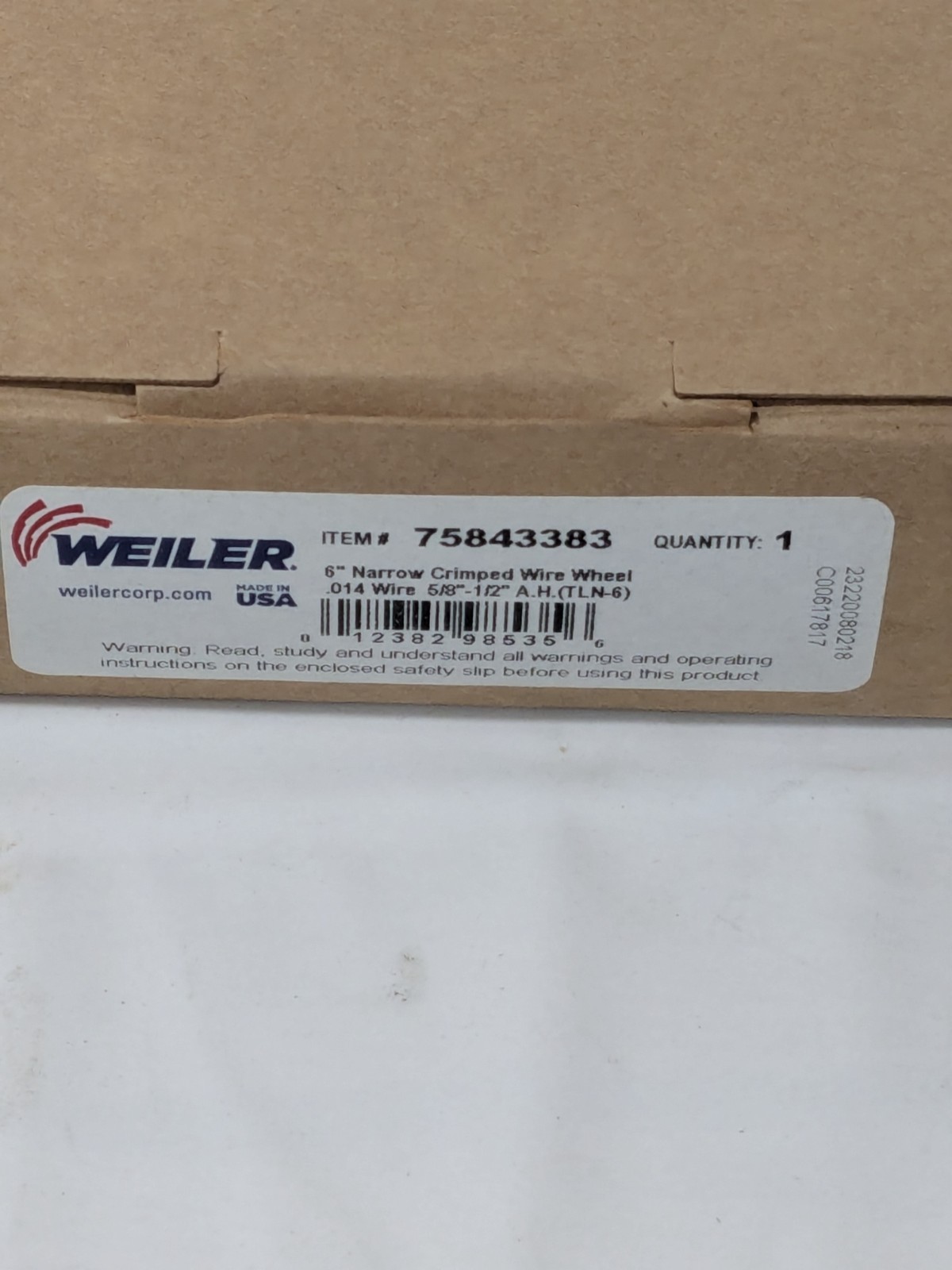 Weiler Wheel Brush: 6″ Wheel Dia, 3/4″ Face Width, 6000 RPM 98535
