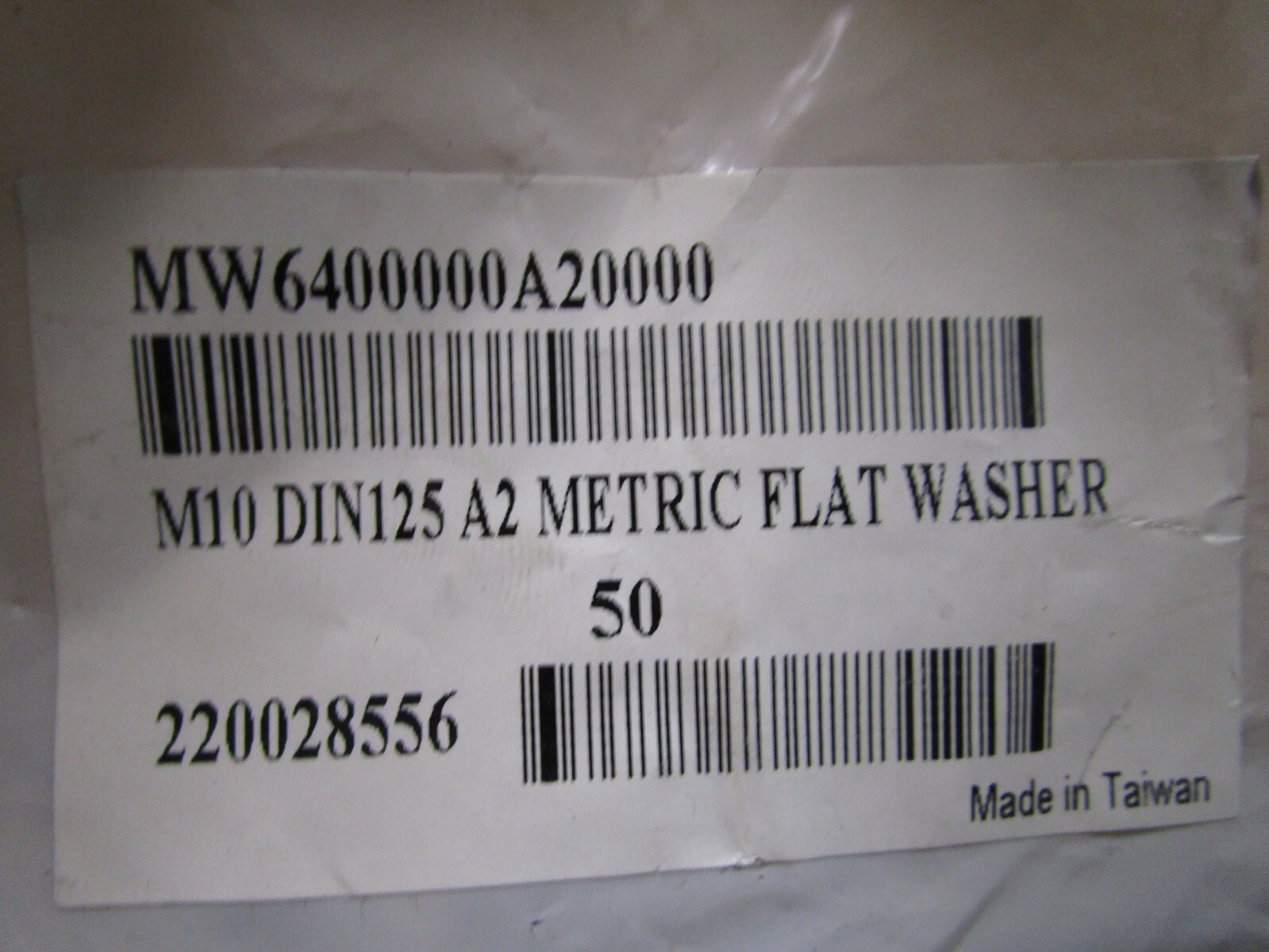 M10 DIN 125 A2 Metric Flat Washer Stainless Steel QTY 50