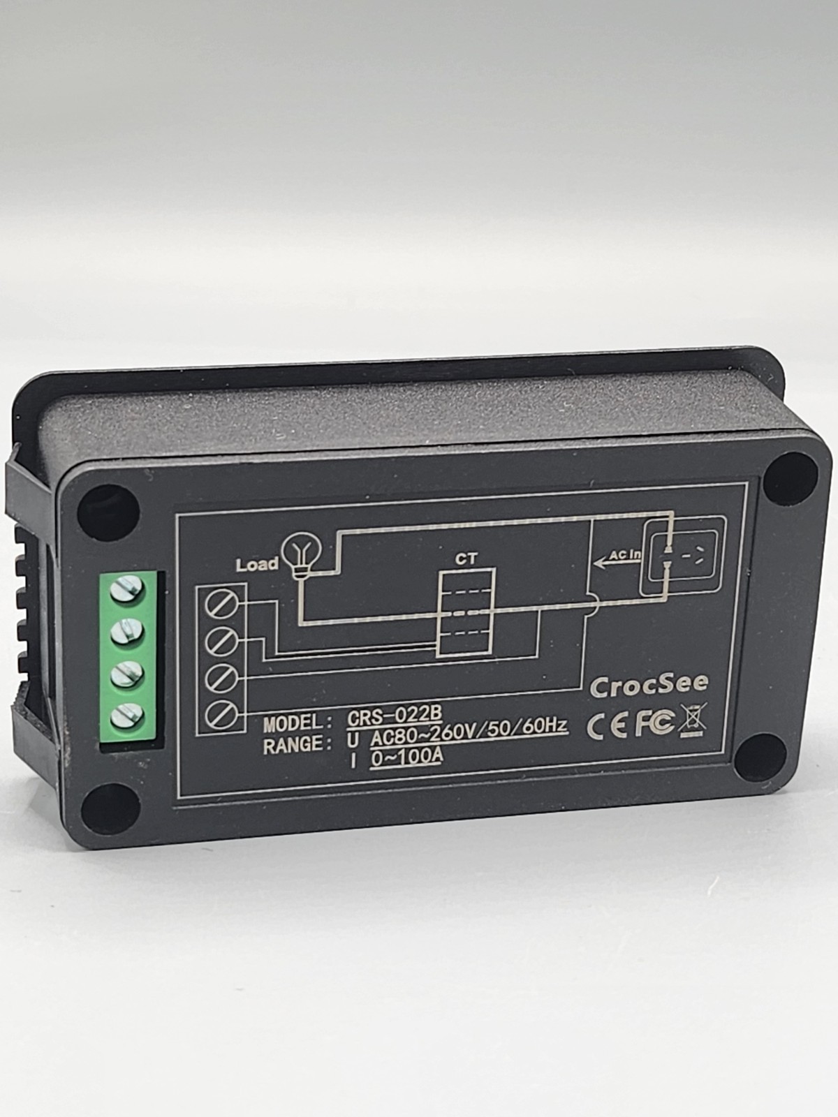 CrocSee AC 80-260V 100A CRS-022B LCD Display Digital Current Voltage Meter ONLY