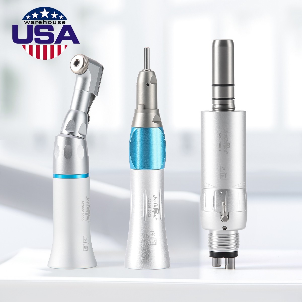 AZDENT Dental Slow Low Speed Handpiece Kit Latch Contra Angle 2Hole 4Hole