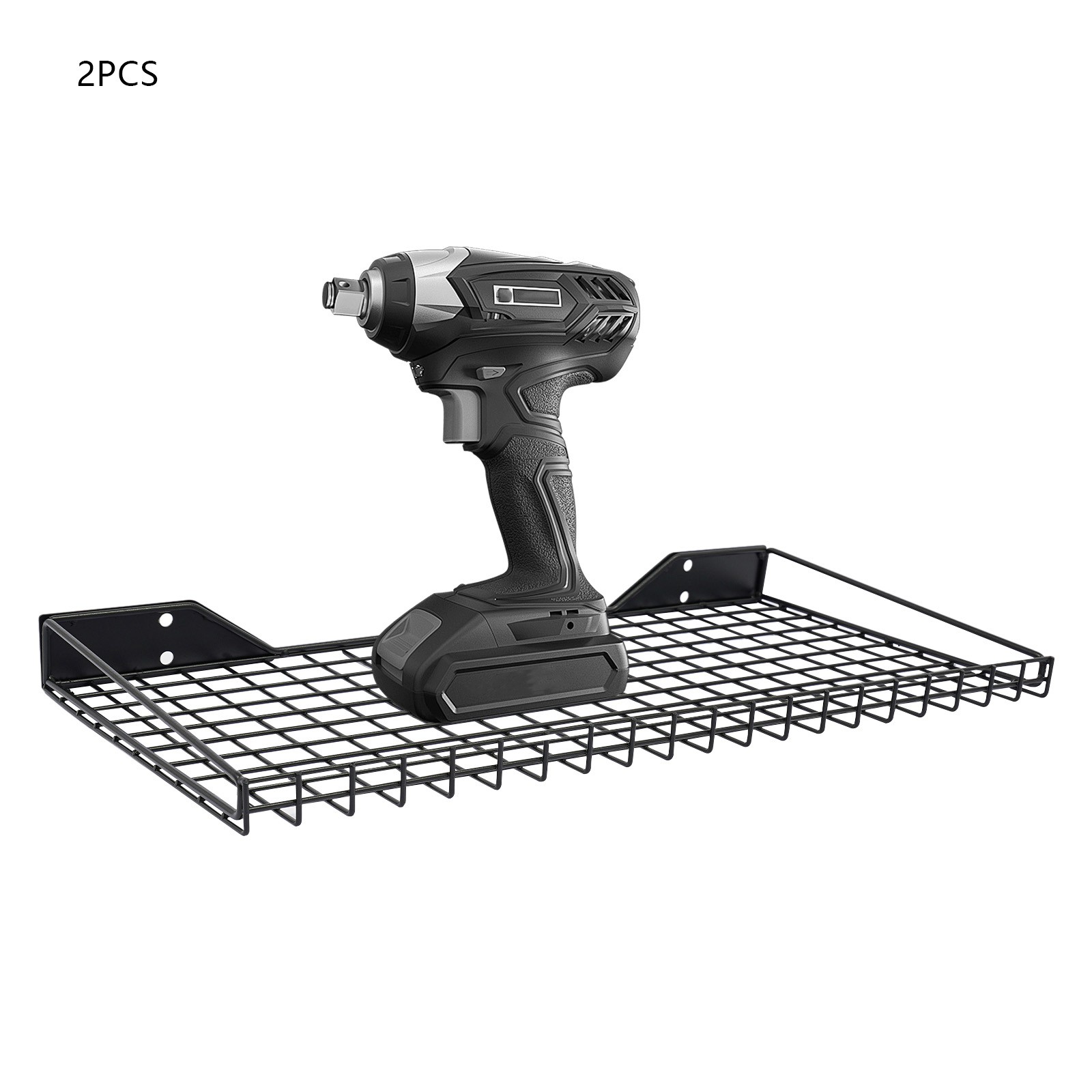 Wall Mount Mesh Storage Rack Garage Organizer For Basement Office Kitchen