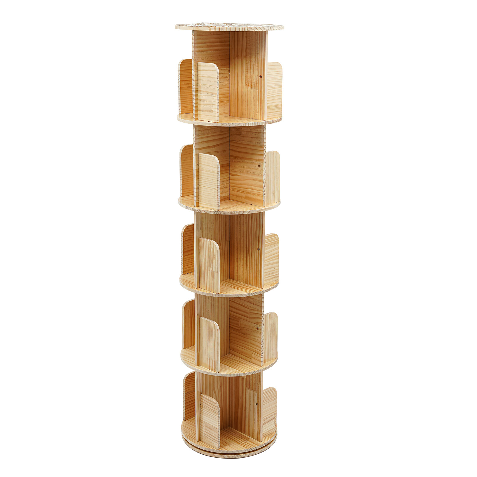 5 Tier Floor Standing Bookcase 360° Rotating Bookcase Floor Standing Bookshelf