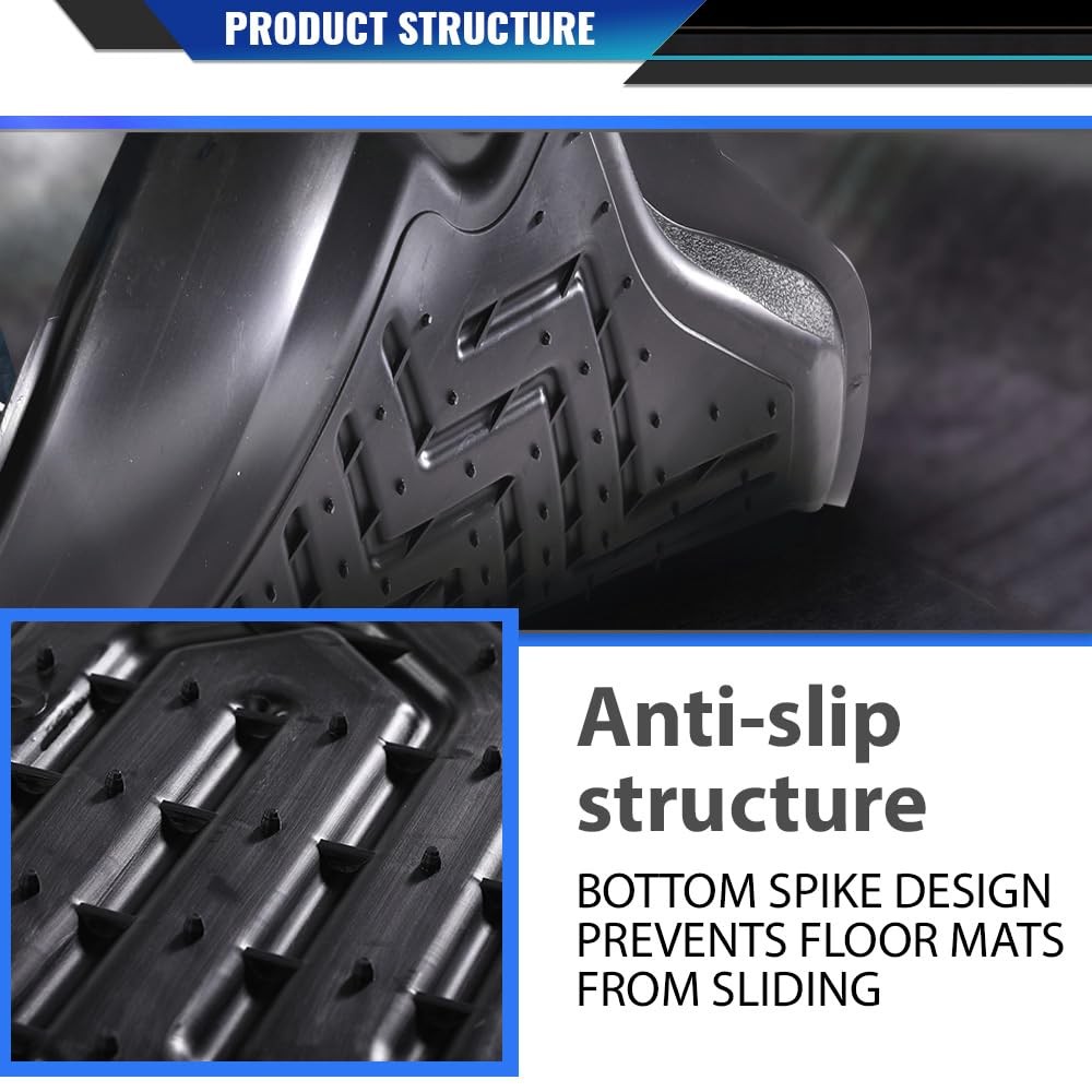 TPE Floor Mats 2012-2015 Honda Civic All Weather Front Rear Cargo Liner Black
