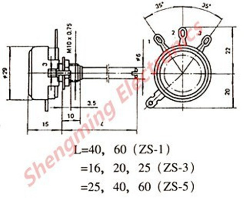 10PCS WTH118-1A 2W 1K ohm Rotary Taper Potentiometer