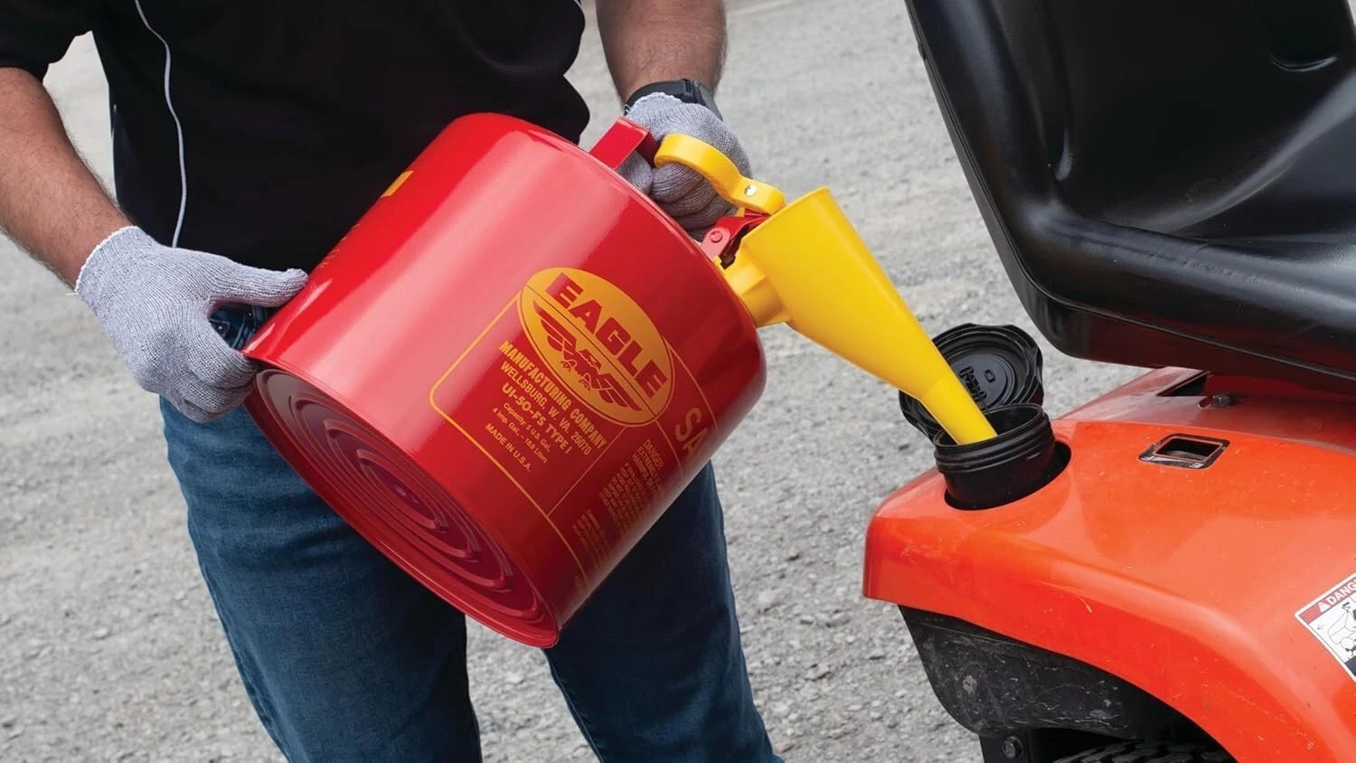 Eagle Yellow Poly Gas Can Funnel Spout Replacement for Metal Type Safety Cans