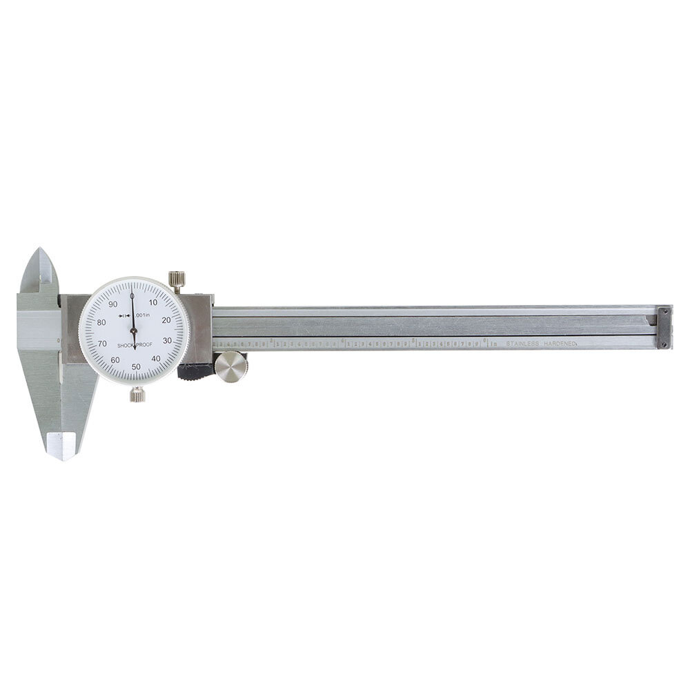 6 In Dial Caliper Stainless Steel Shockproof 0.001 In Of One Inch With Case