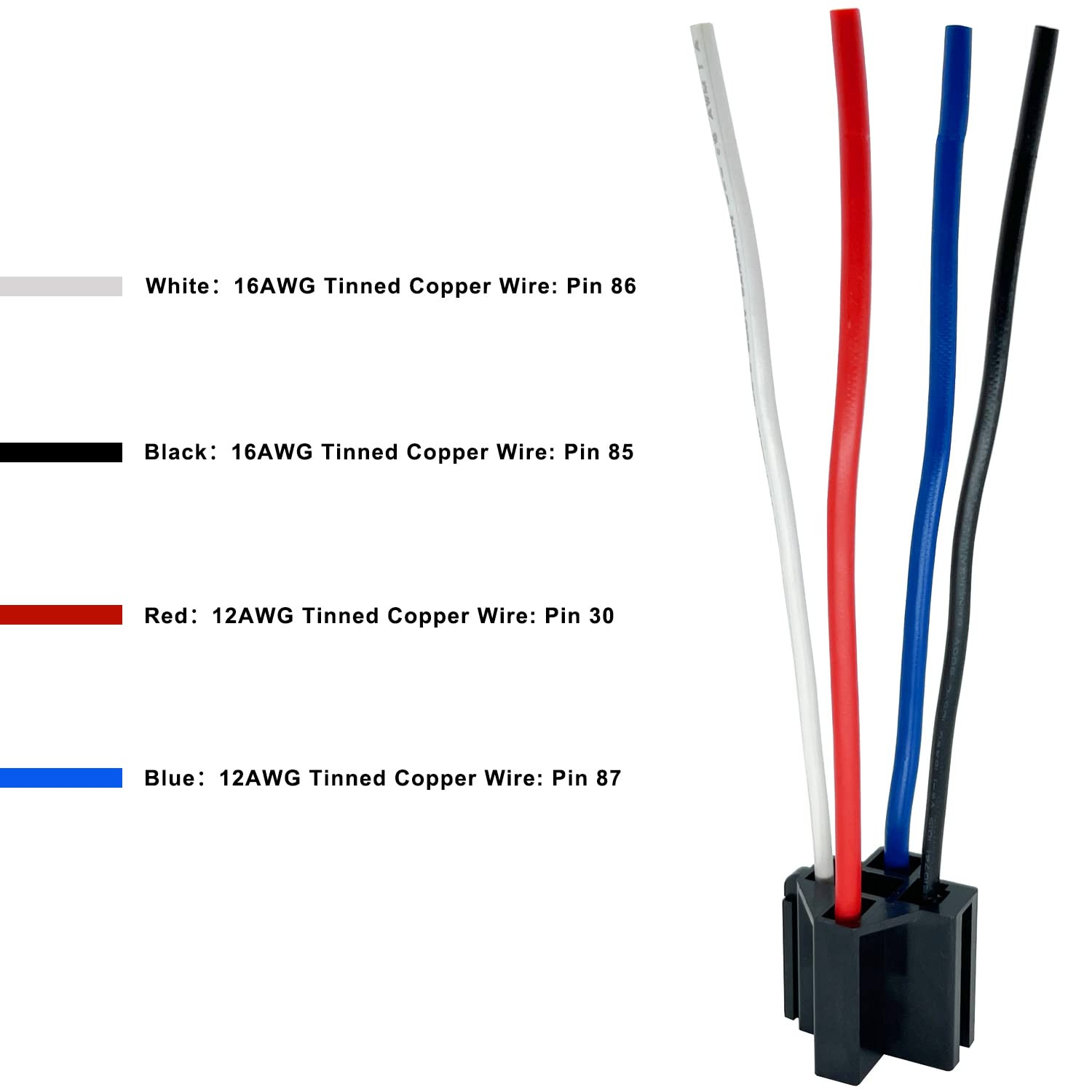 2 Pack 12V 40/30 Amp 4-Pin Automotive Relay Kit SPST Heavy Duty DC Power Relay