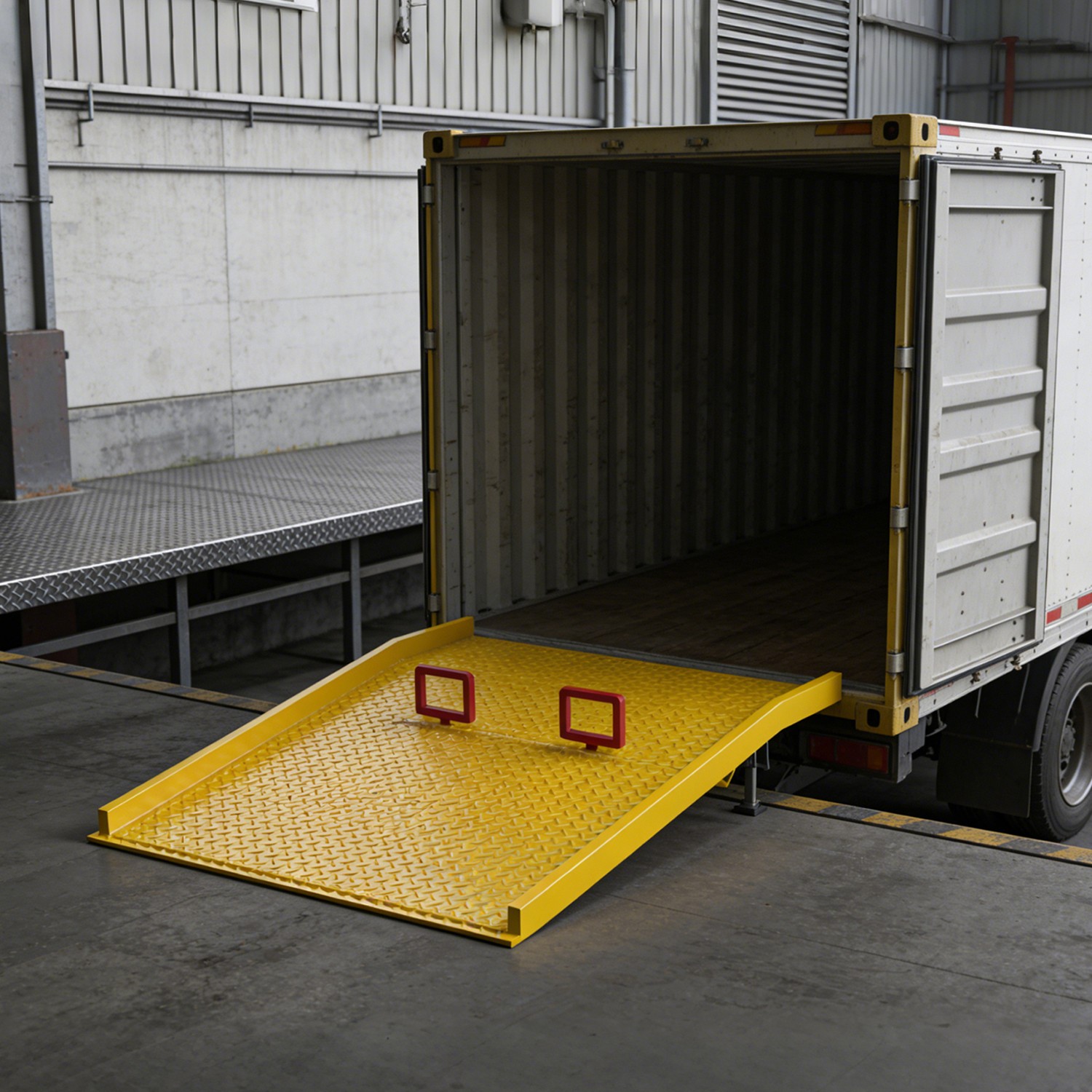 13000lbs Load 60″ x 60″ Steel Dock Board Plate Forklift Pallet Ramp with Handles