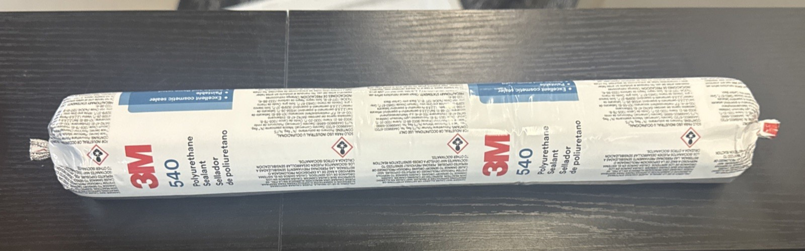 3M 540 Polyurethane Sealant, 20 Oz, Sausage Pack, Black, Polyurethane Base, 540
