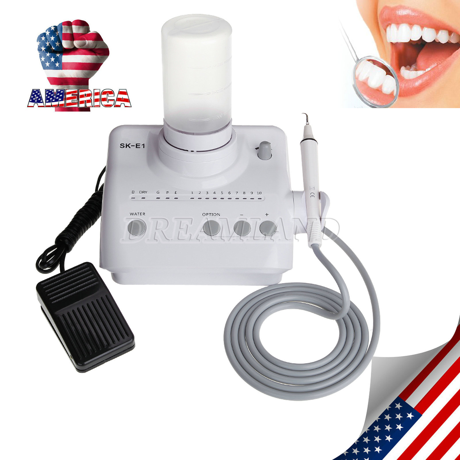 US! Cavitron Dental Ultrasonic Scaler fit EMS +Handpiece+Tips+2 Bottles SKE1 FDA