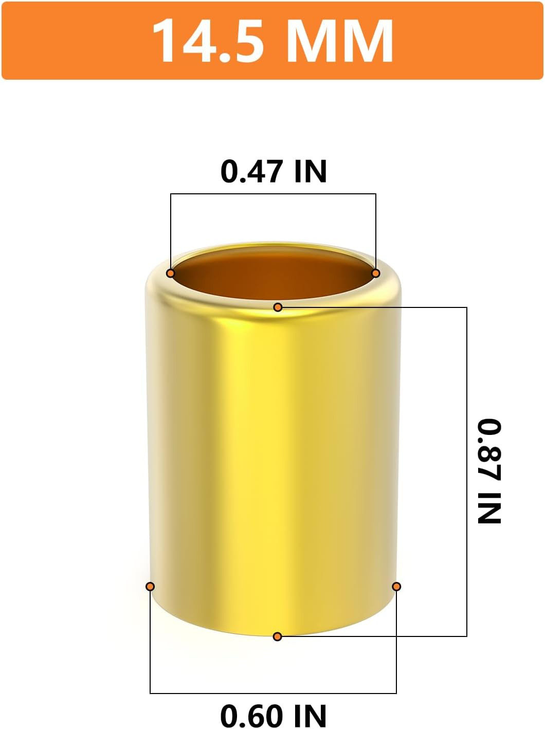 25PCS Hose Ferrules Brass Fitting 7325, 14.5Mm Air Hose Crimping Fittings Used i