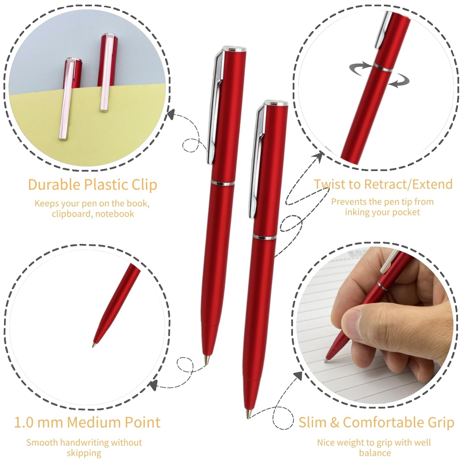 50 Pcs Small Ballpoint Pens, 4 Inch Mini Pens Bulk, for Pocket Notebooks and …