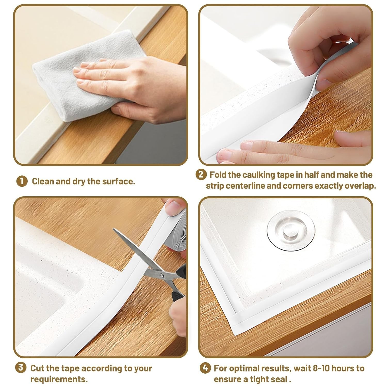 White Caulk Tape Waterproof Self Adhesive, Toilet Caulking Sealant Tape, Bath…