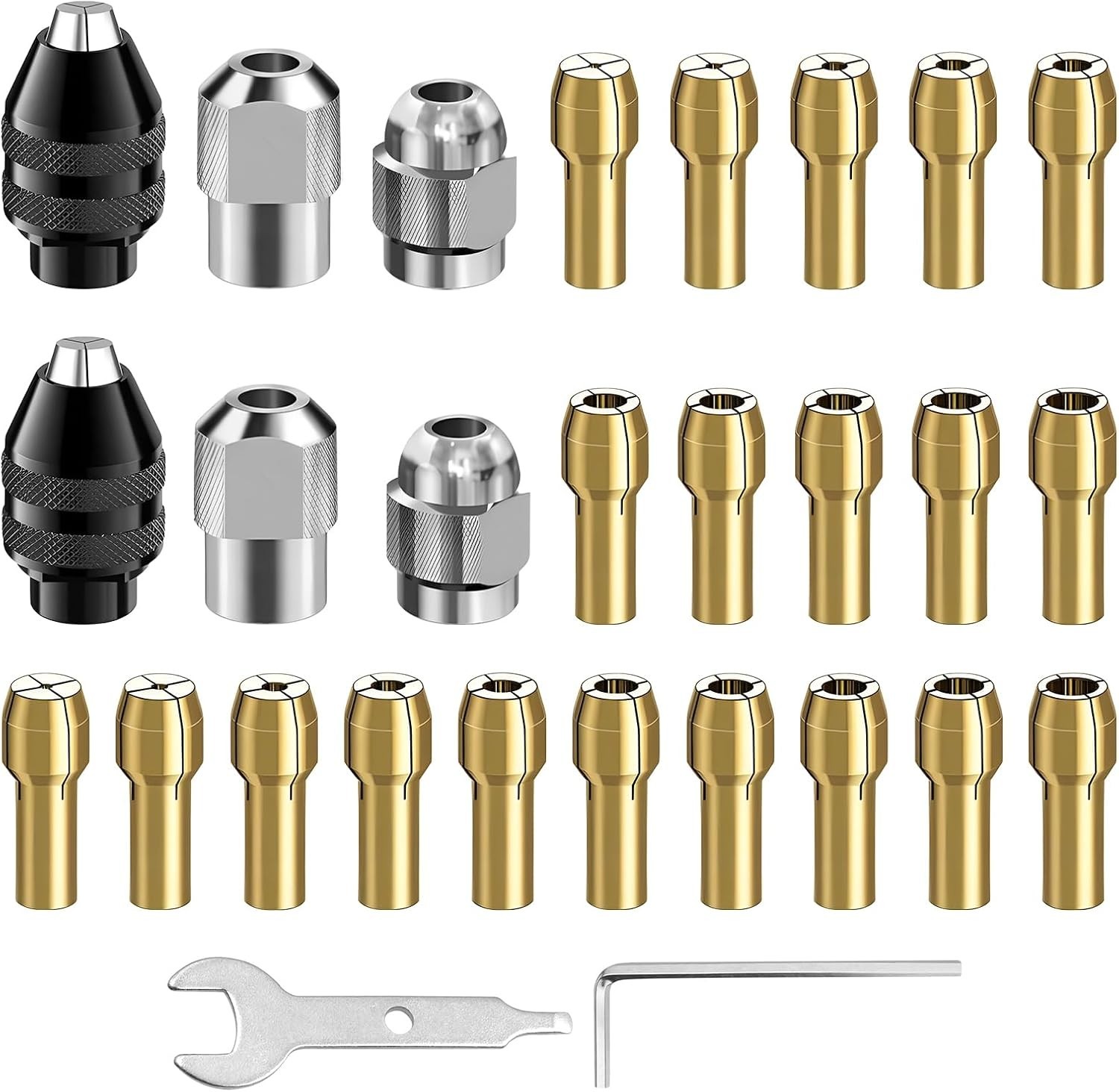 28Pcs/Set Drill Chuck Collet for Dremel, 1/32 to 1/8Inch Drill Chuck Collet Set,