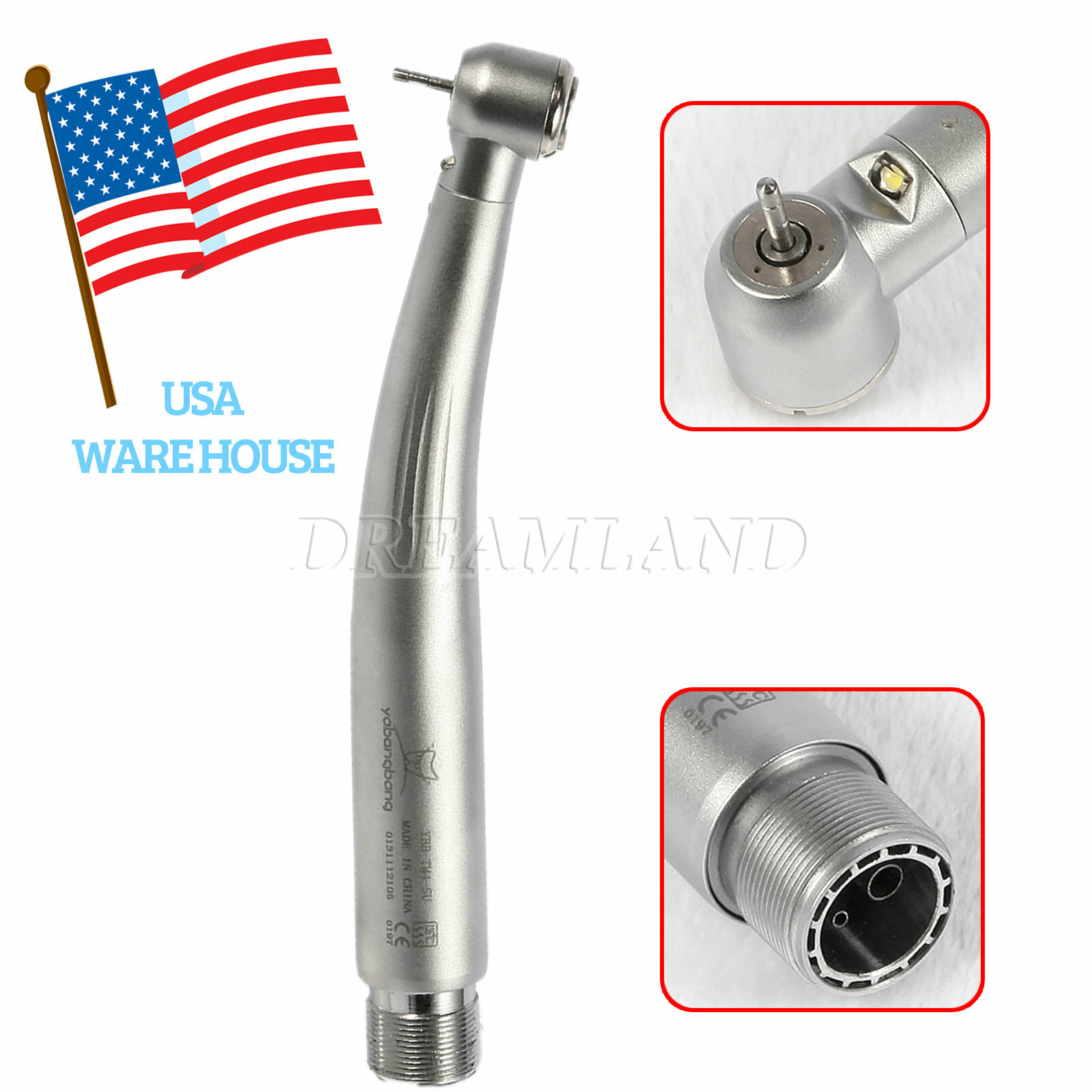 YBB STYLE LED Fiber Optic E-generator Dental Handpiece High Speed Triple 3Spray
